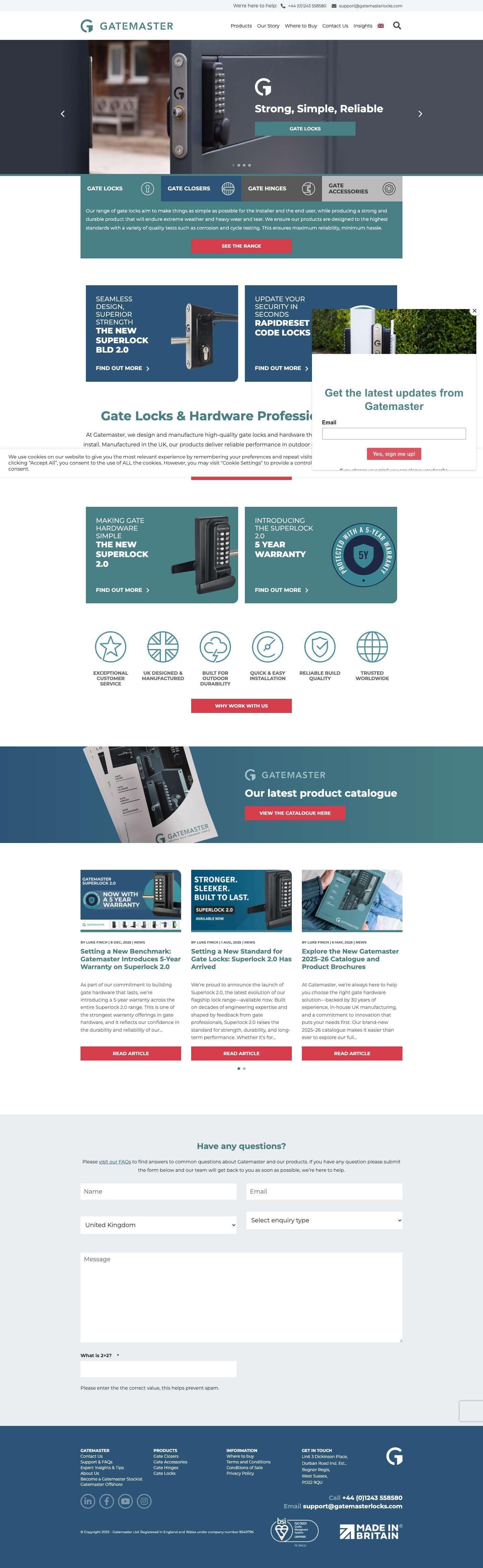 Gatemaster Locks | Experts in Gate Locks & Gate Hardware - Full Screenshot