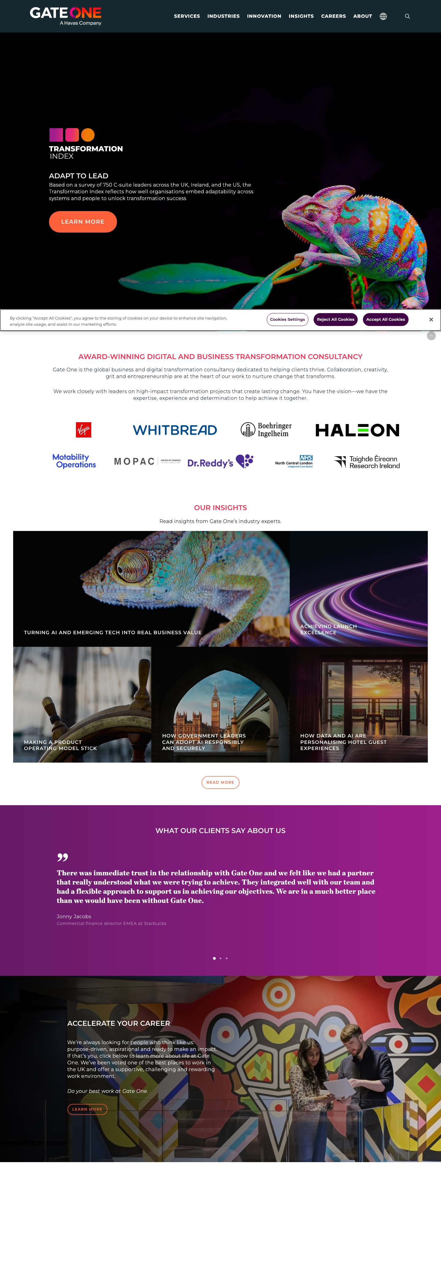 Digital and business transformation consultancy - Gate One - Full Screenshot