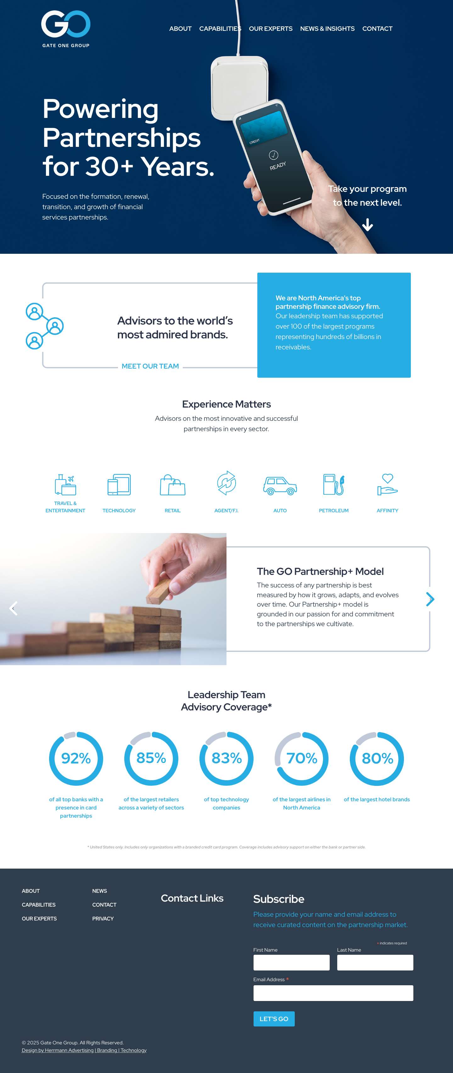 Gate One Group - Top Payments, Financial Services Partnerships Advisory Firm - Full Screenshot