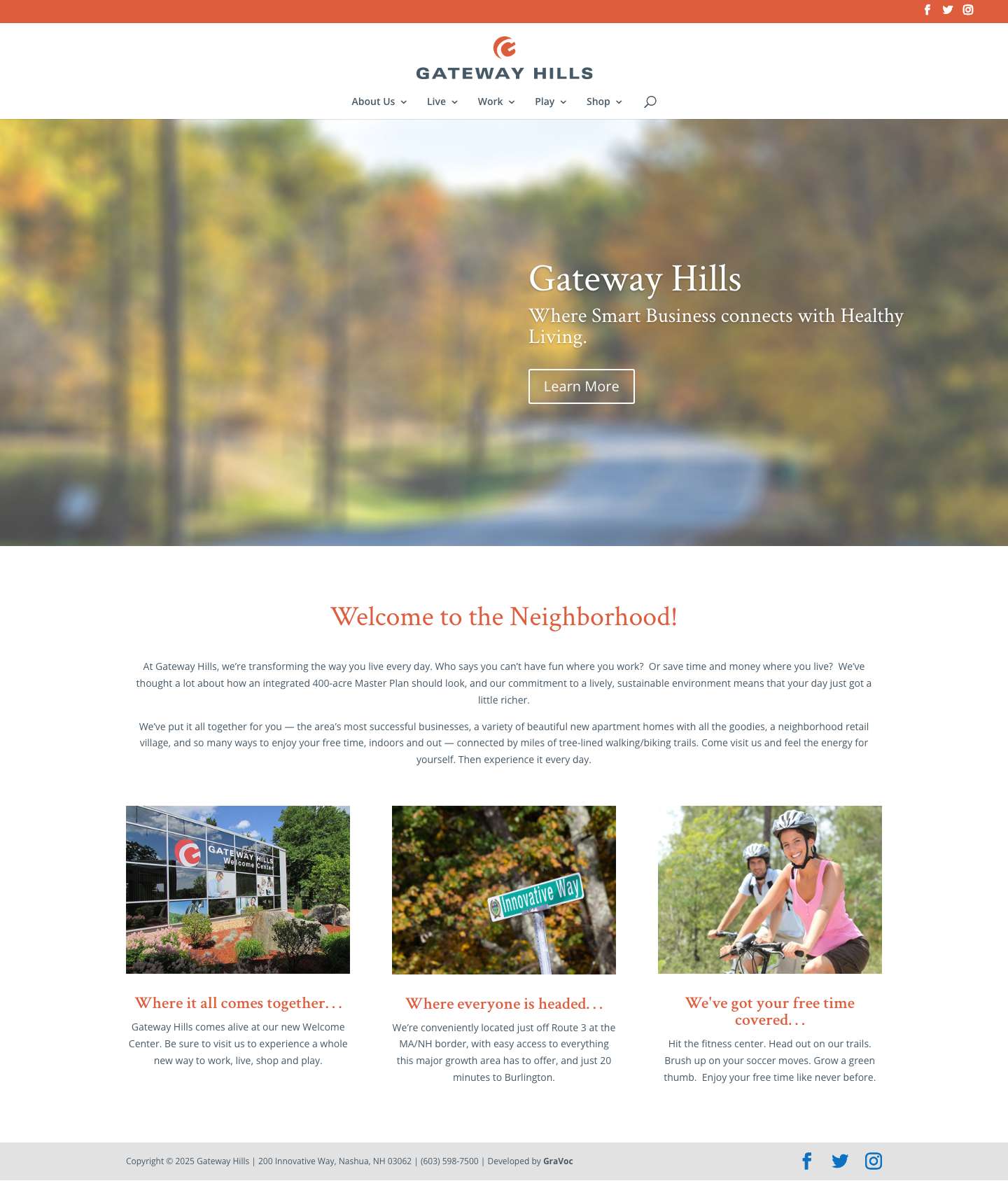 Gateway Hills - Where Smart Business connects with Healthy Living - Full Screenshot
