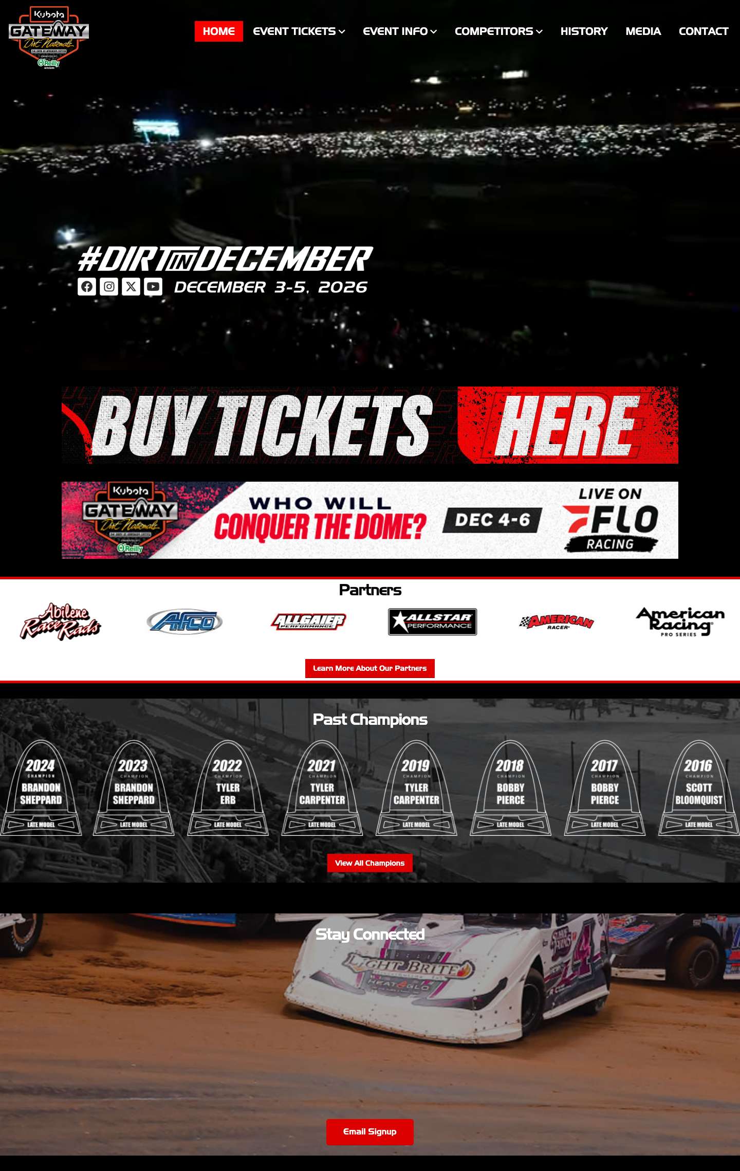 Gateway Dirt Nationals – December 3-5, 2026 - Full Screenshot