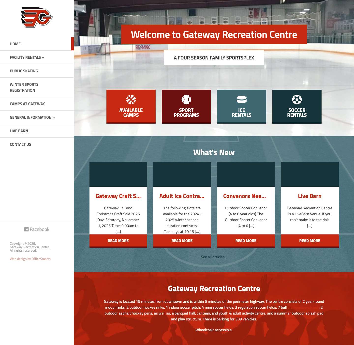 Gateway Recreation Centre - Winnipeg, Manitoba | Home - Full Screenshot