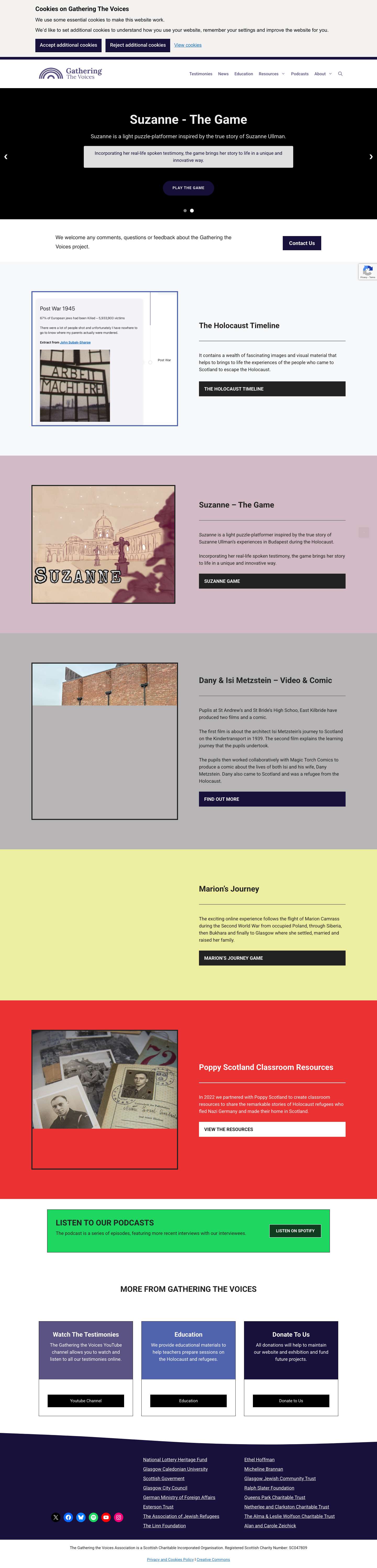 Homepage - Gathering the Voices - Full Screenshot