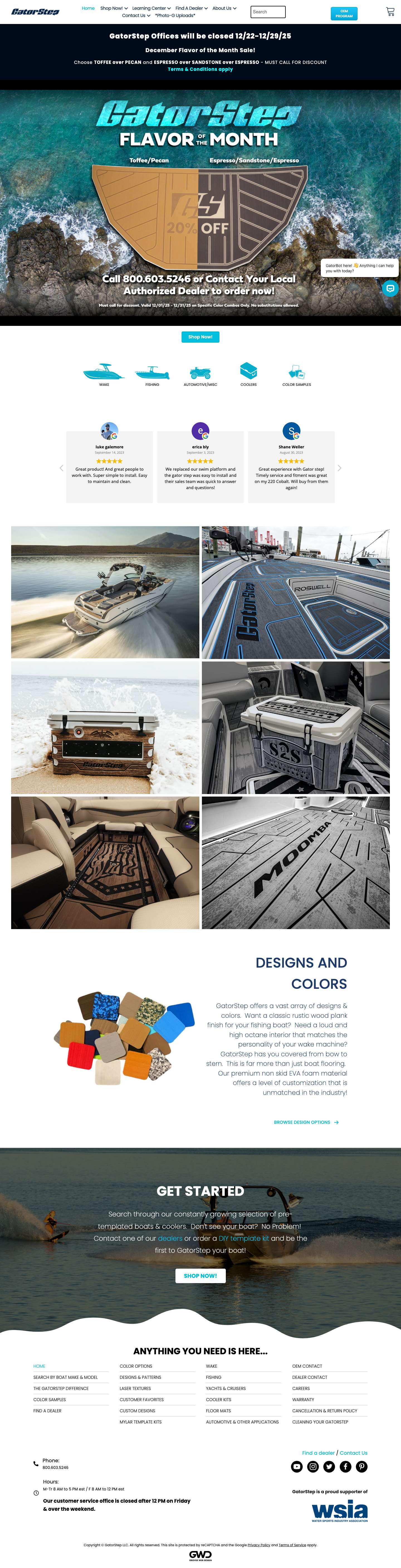 GatorStep – Boat Flooring | Non Skid Marine Decking | Coolers | ATV - Full Screenshot