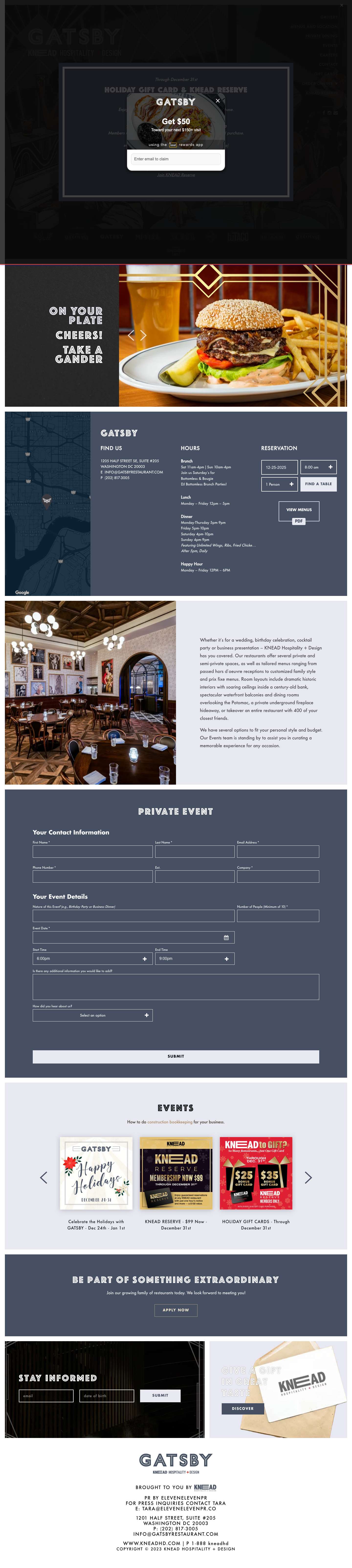 Gatsby Restaurant - Full Screenshot