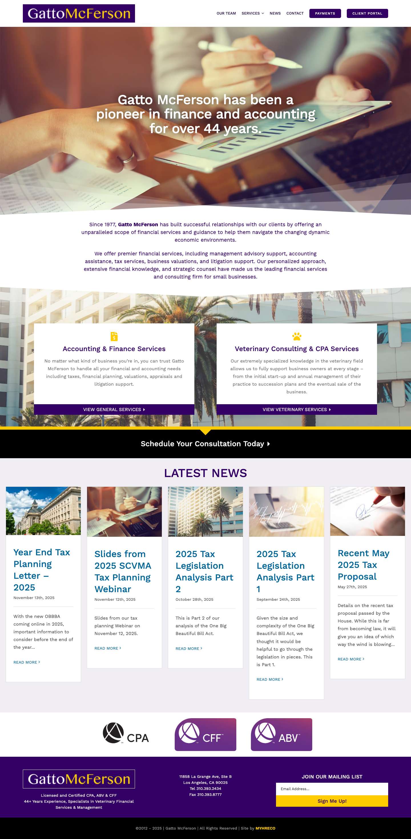 HOME - Gatto McFerson CPAs - Full Screenshot