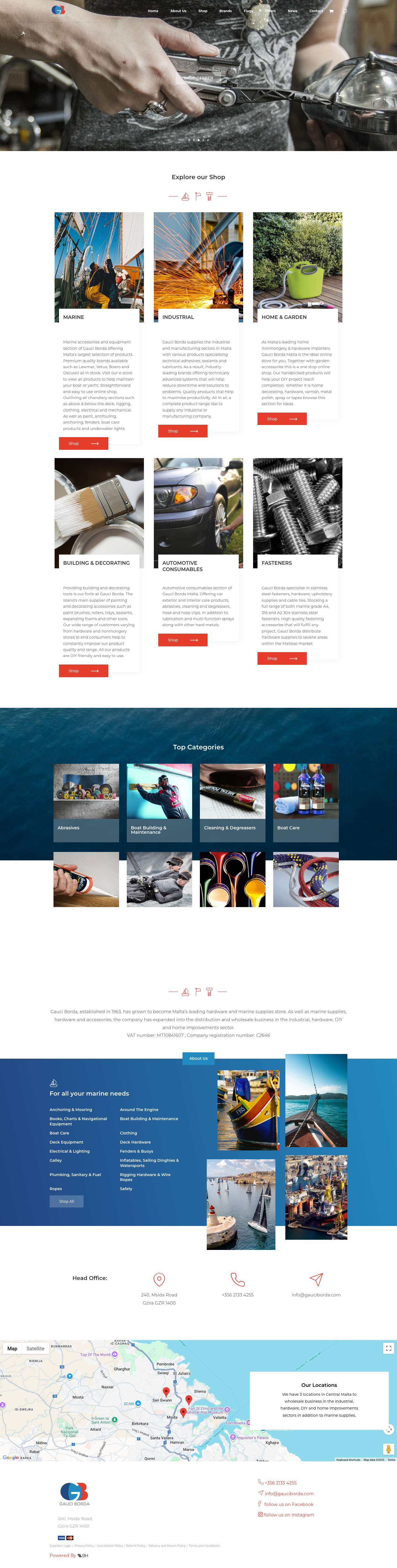 Gauci Borda: Marine Shops with Top Quality products in Malta - Full Screenshot