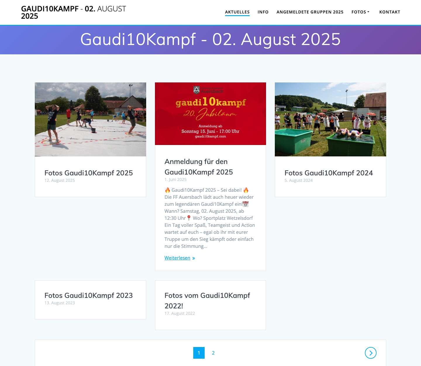 Gaudi­­10­Kampf – 02. August 2025 – Alle Informationen zum Gaudi10Kampf der FF Auersbach am 02. August 2025 - Full Screenshot