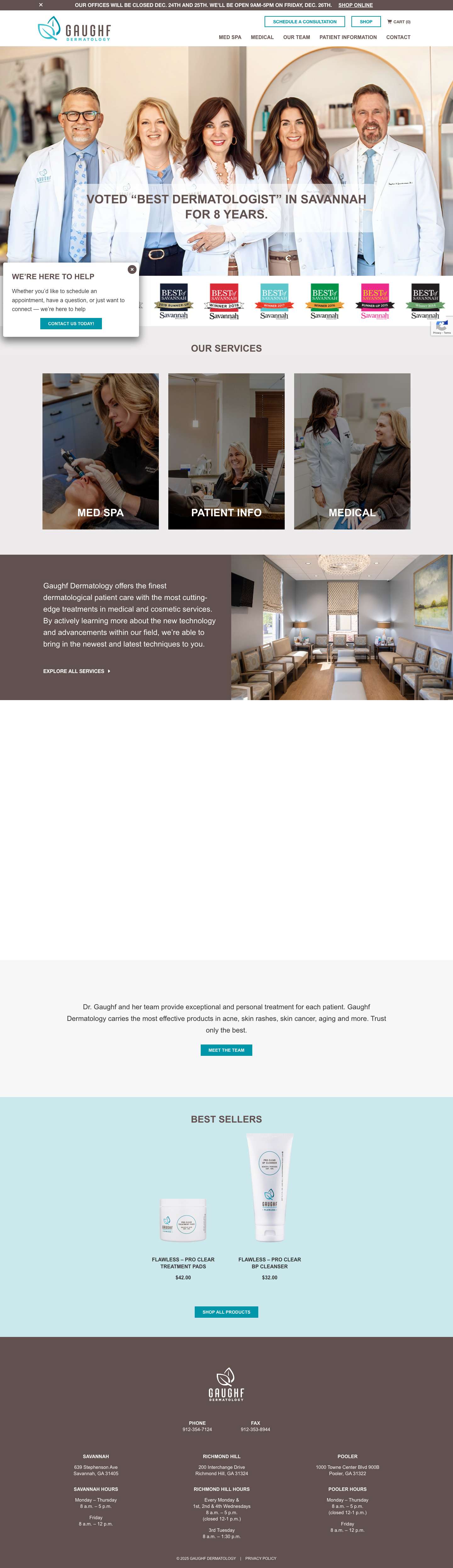 Home - Gaughf Dermatology - Full Screenshot