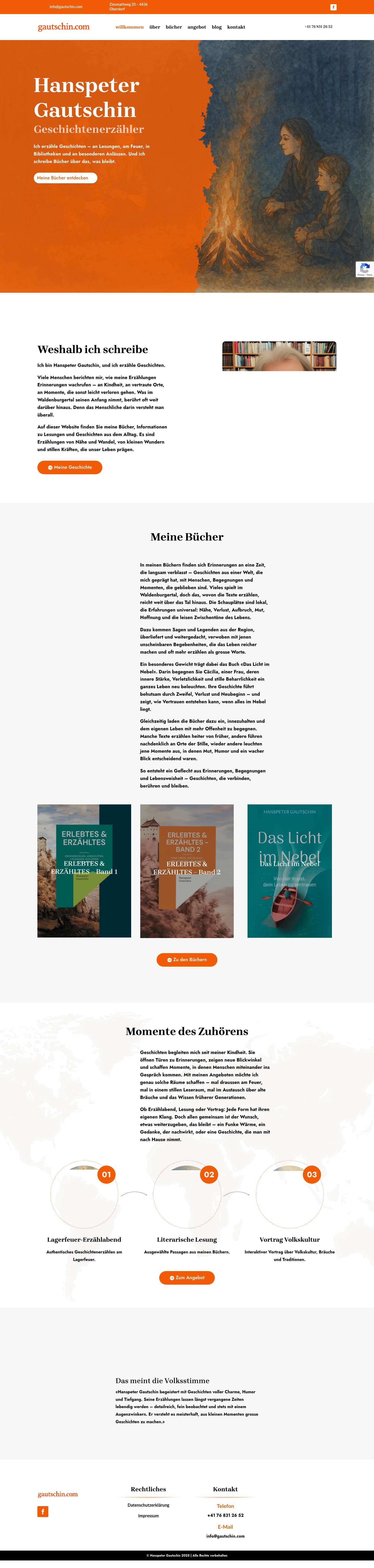 Home - Hanspeter Gautschin - Schweizer Autor - Full Screenshot