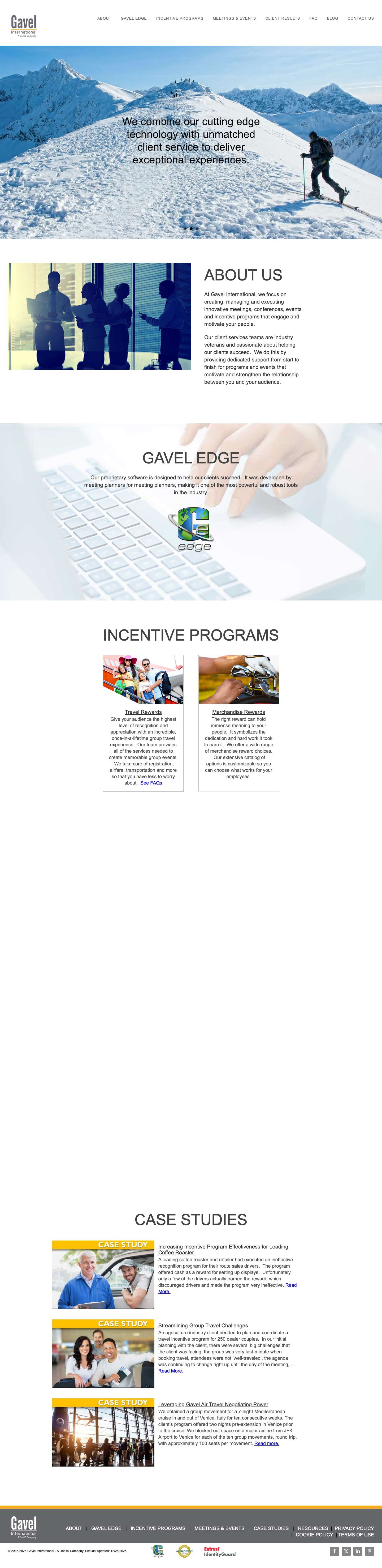 Corporate And Sales Meetings, Conferences, Events and Incentive Programs - Full Screenshot