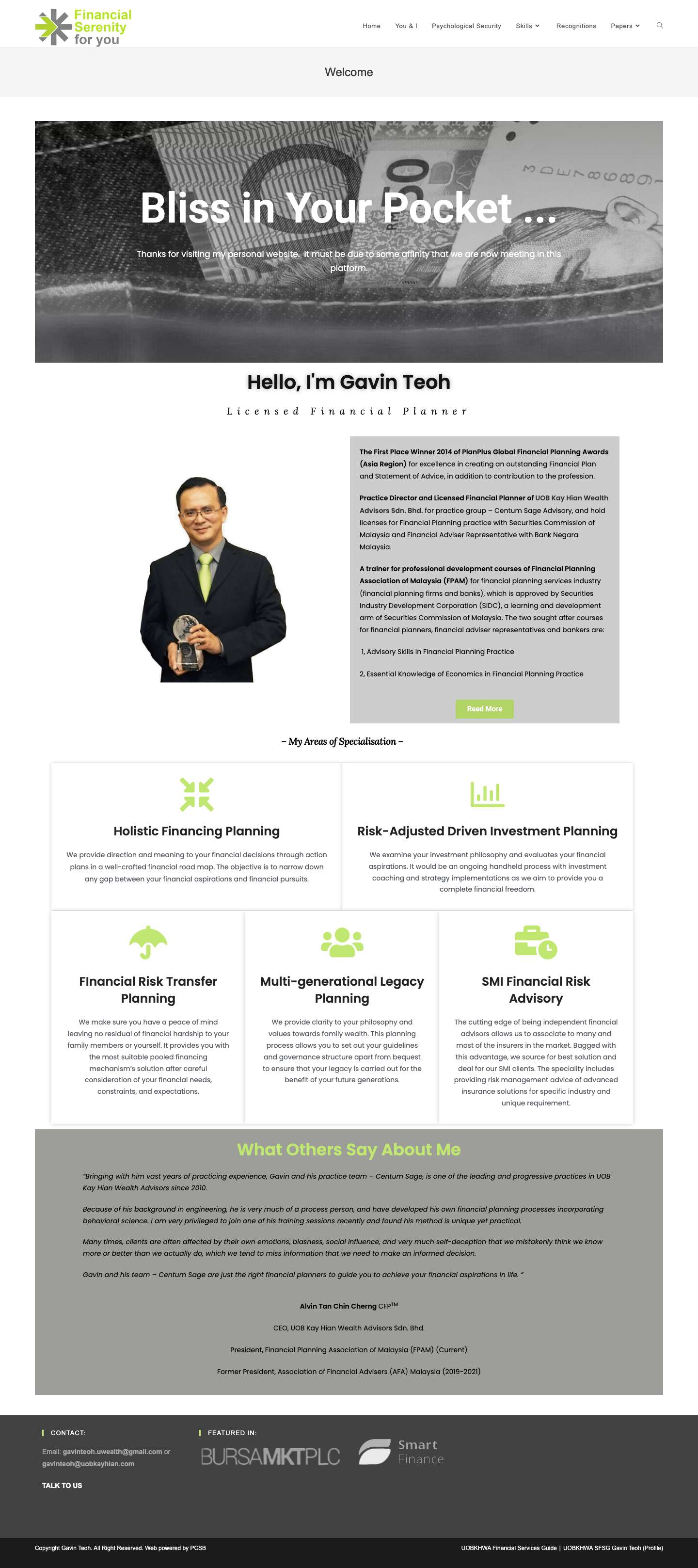 GAVINTEOH – Financial Planner - Full Screenshot