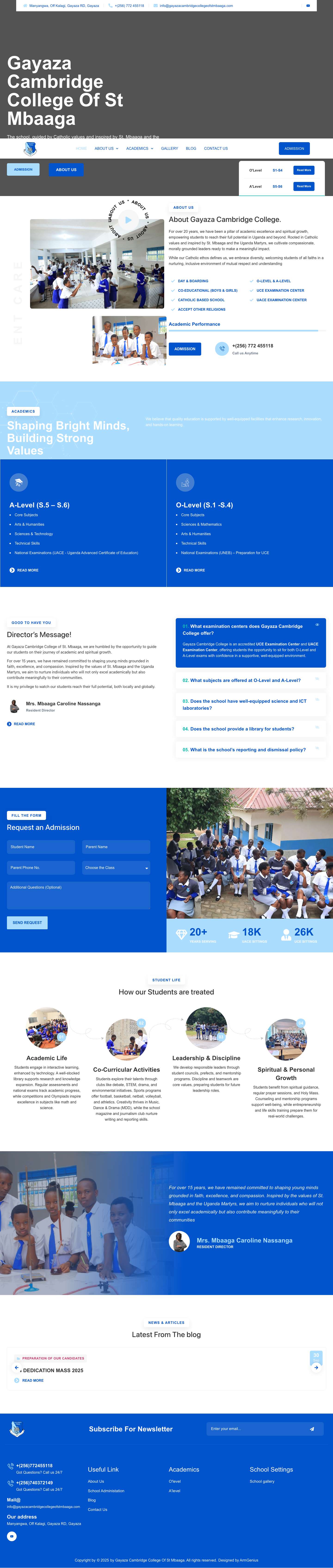 gayazacambridgecollegeofstmbaaga.com - Full Screenshot