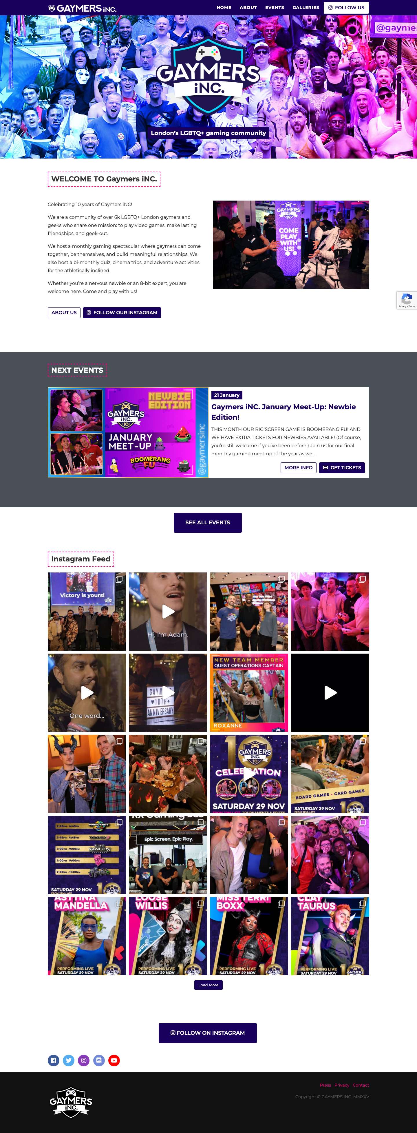 Gaymers iNC. - London's LGBTQ+ Gaming Community - LDN Gaymers - Full Screenshot