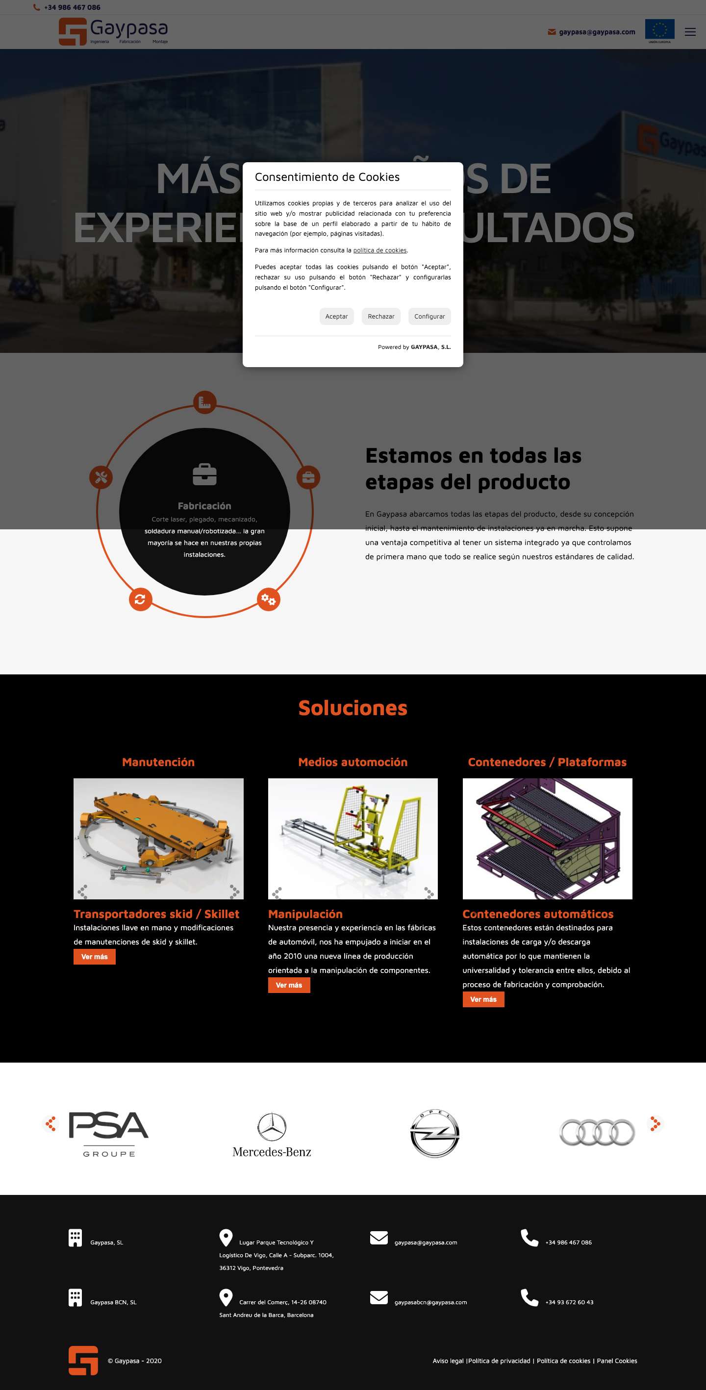 Gaypasa - Ingeniería, fabricación y montaje. - Full Screenshot