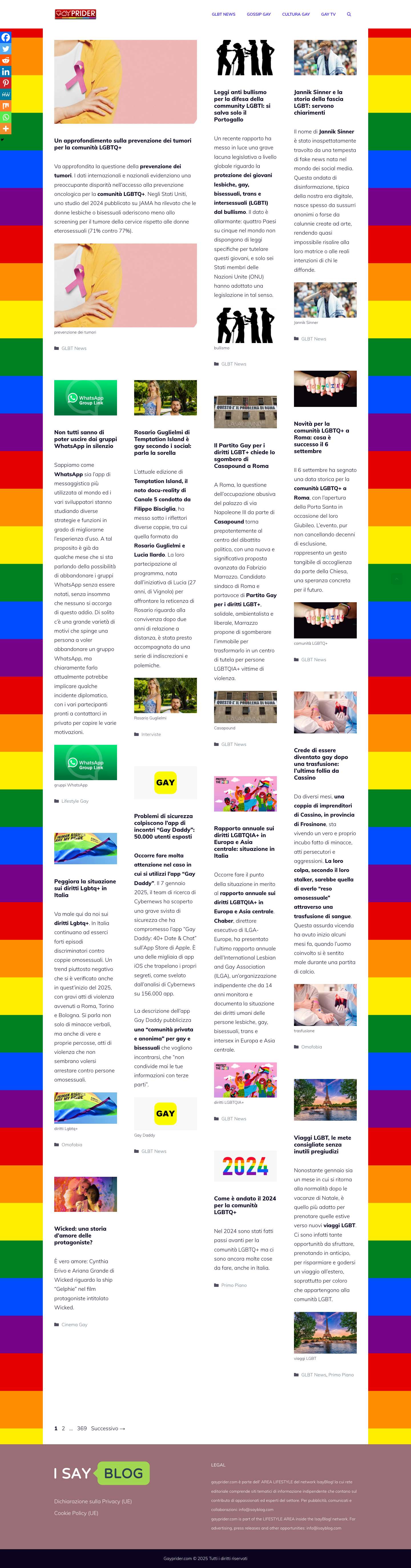 GayPrider | Tutto sul mondo gay. - Full Screenshot