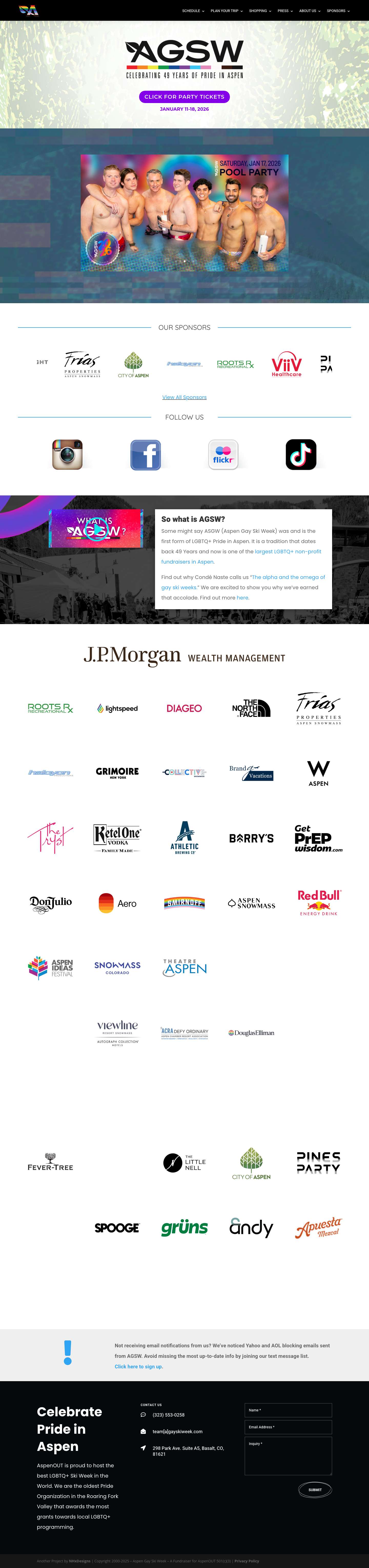 AGSW 2026 | January 11-18 | Aspen Pride | LGBTQ+ Event - Full Screenshot