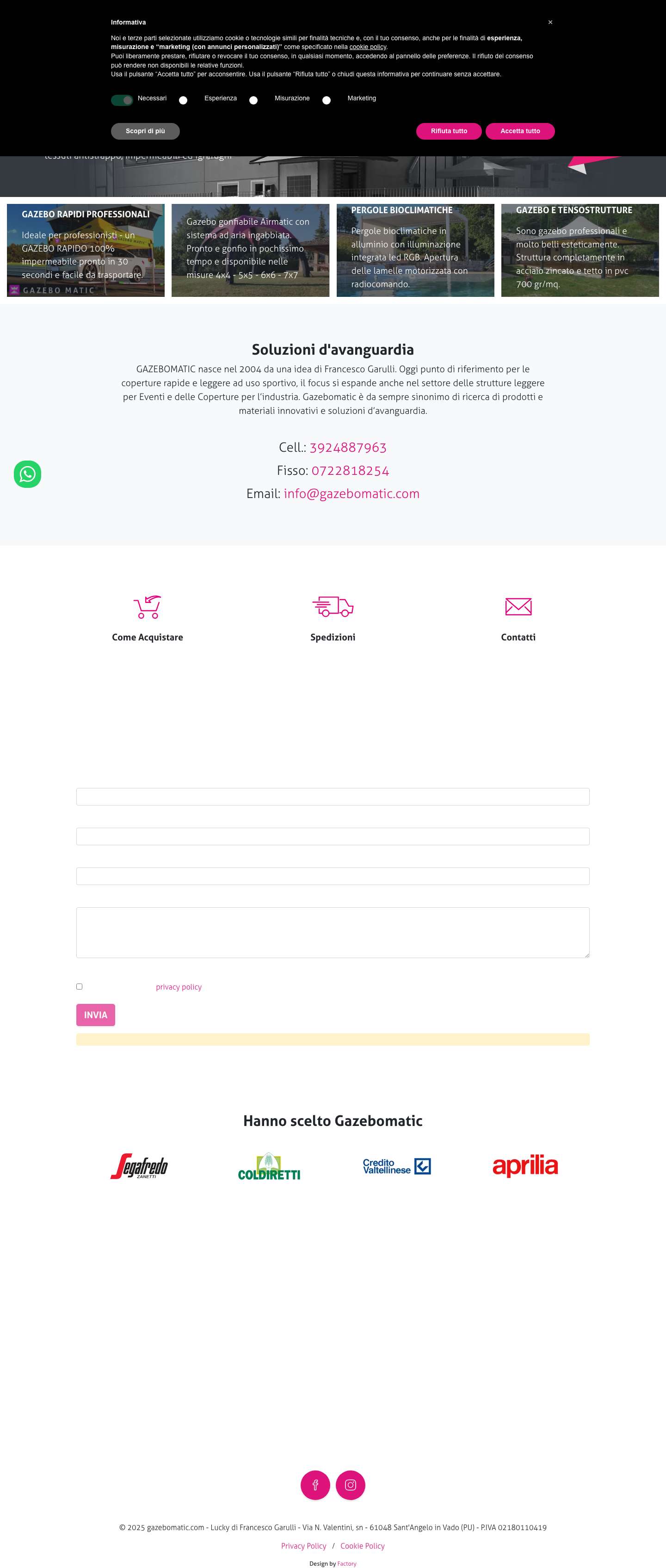 Gazebo Rapidi Professionali Tensostrutture e Pergole Bioclimatiche - Full Screenshot