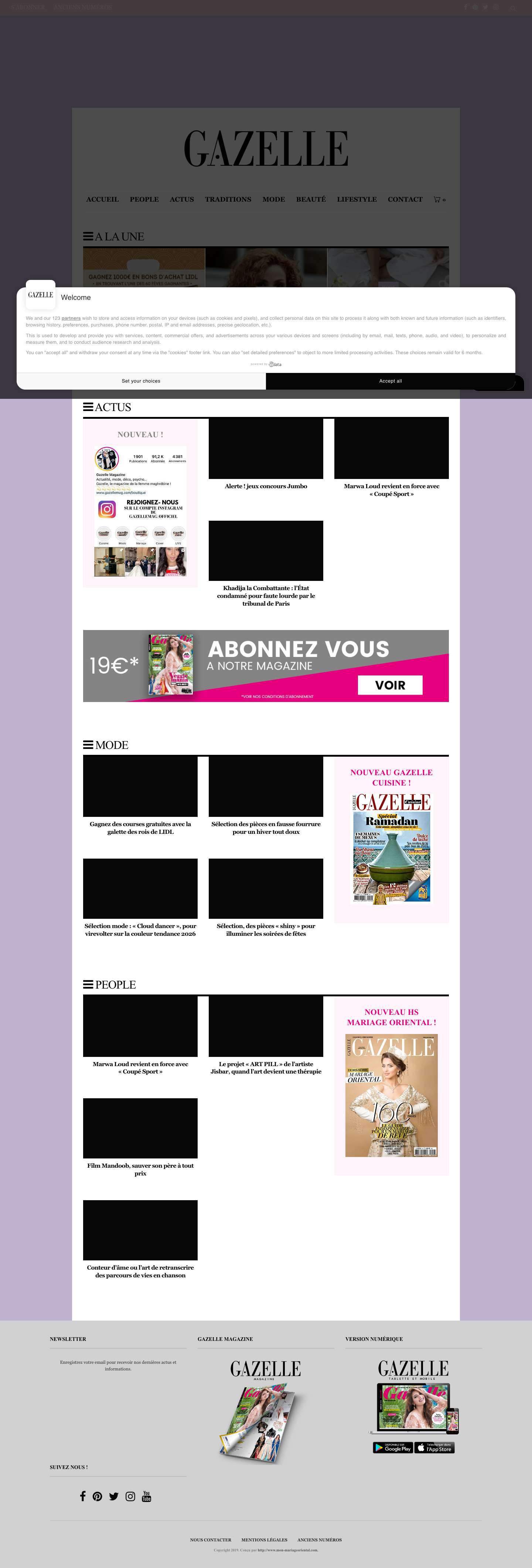 Gazellemag : Le magazine de la femme maghrébine - Full Screenshot