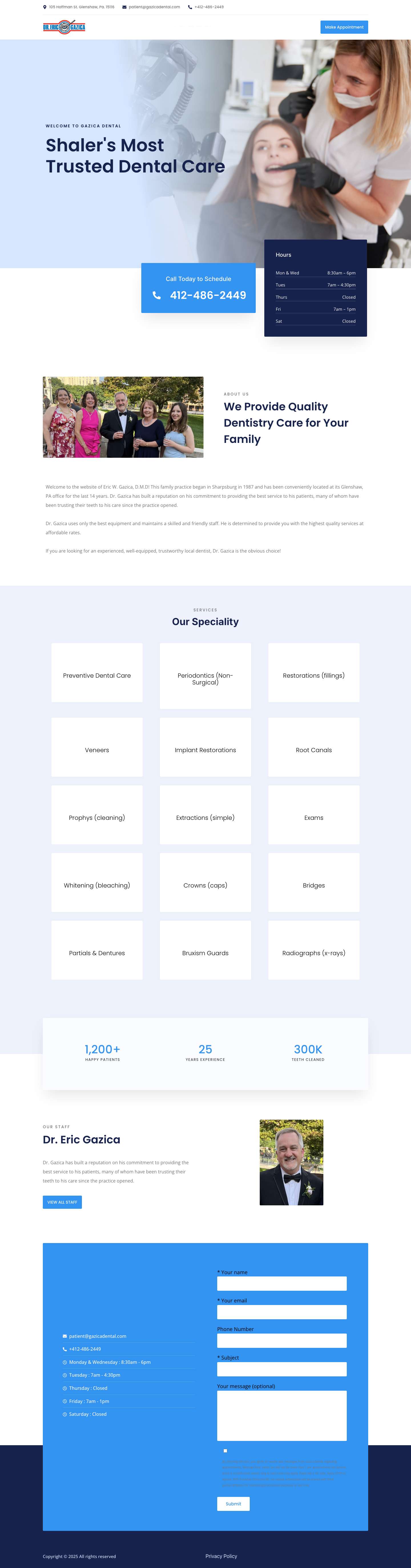 Home - Gazica Dental - Pittsburgh Dentist Glenshaw, PAHome - Gazica Dental - Pittsburgh Dentist Glenshaw, PA - Full Screenshot