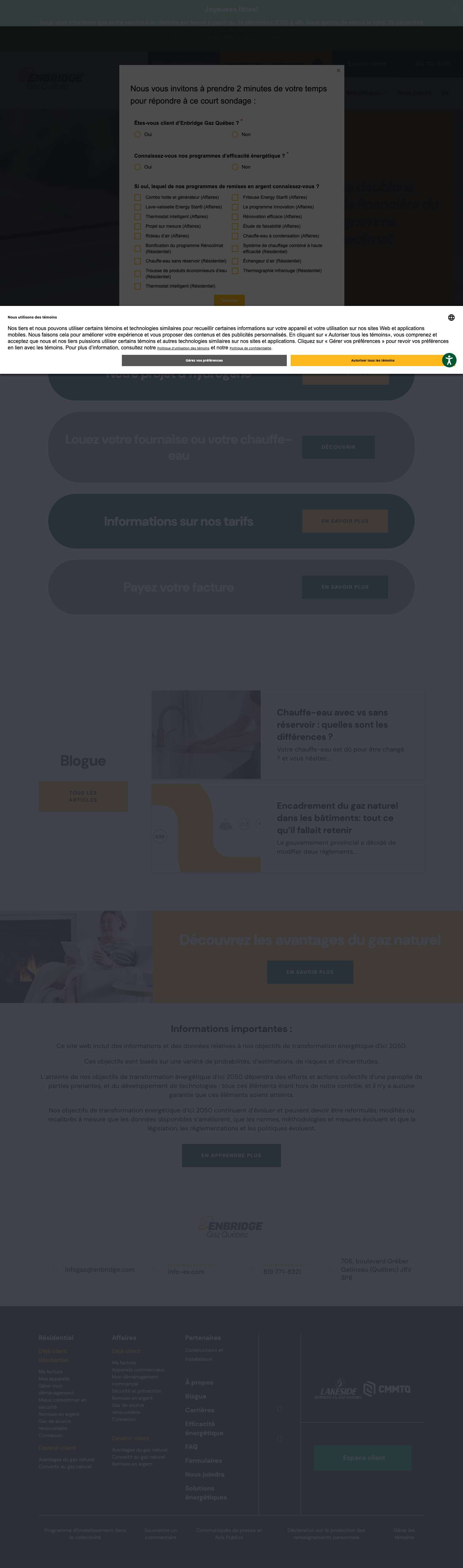 Enbridge Gaz Québec - Full Screenshot
