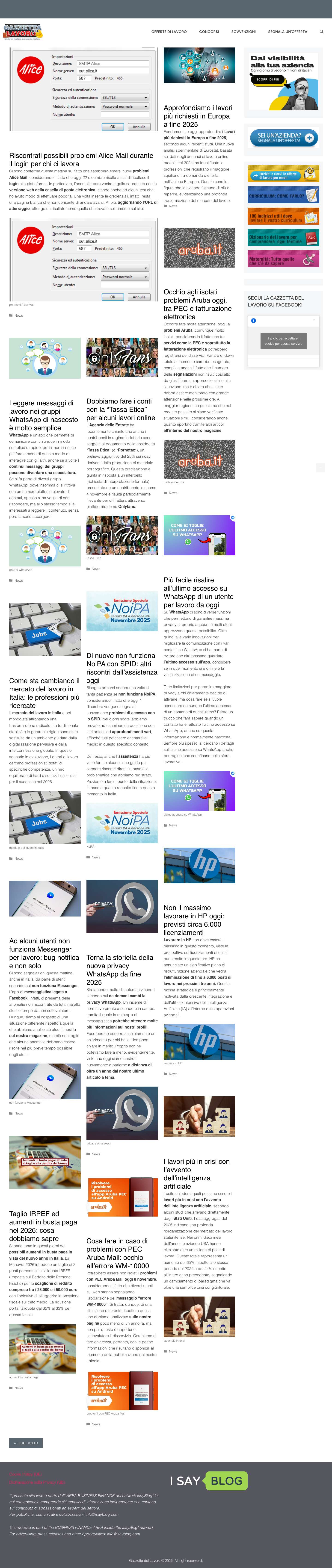 Gazzetta del Lavoro | Offerte di lavoro, concorsi, stage formativi e tutto ciò che riguarda la professioneclose - Full Screenshot