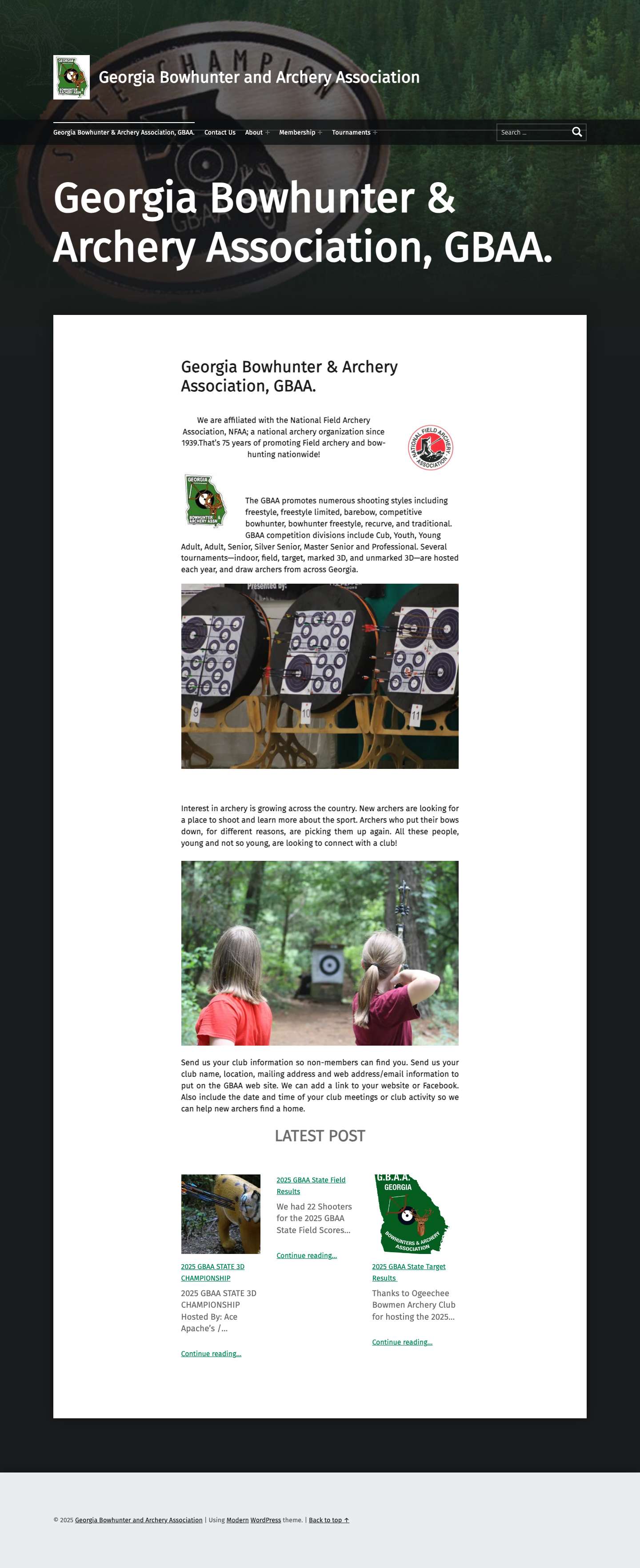 Georgia Bowhunter and Archery Association - Full Screenshot