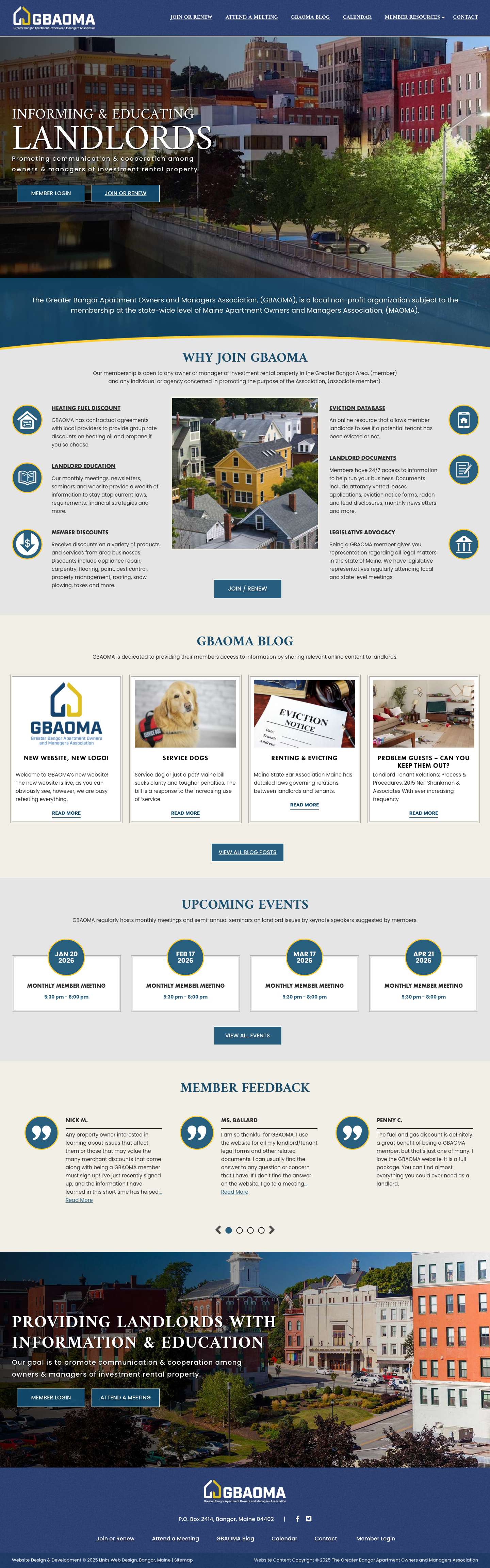 GBAOMA | Apartment Management Association | Bangor, Maine - Full Screenshot