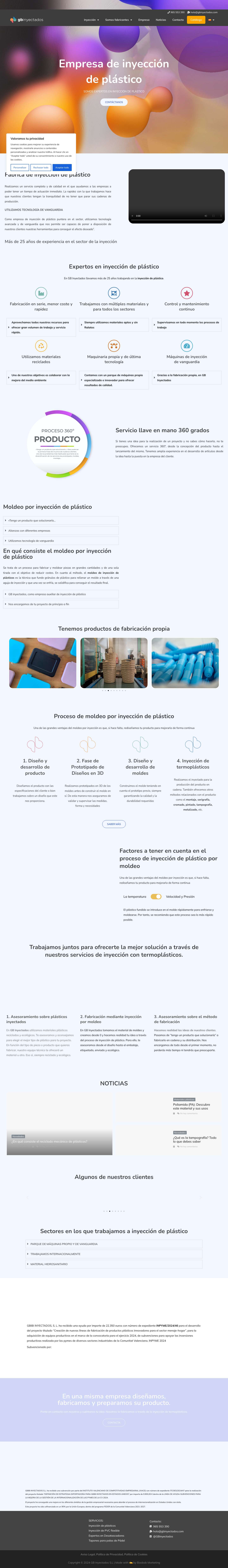 Empresa de inyección de plástico - GB inyectados - Full Screenshot