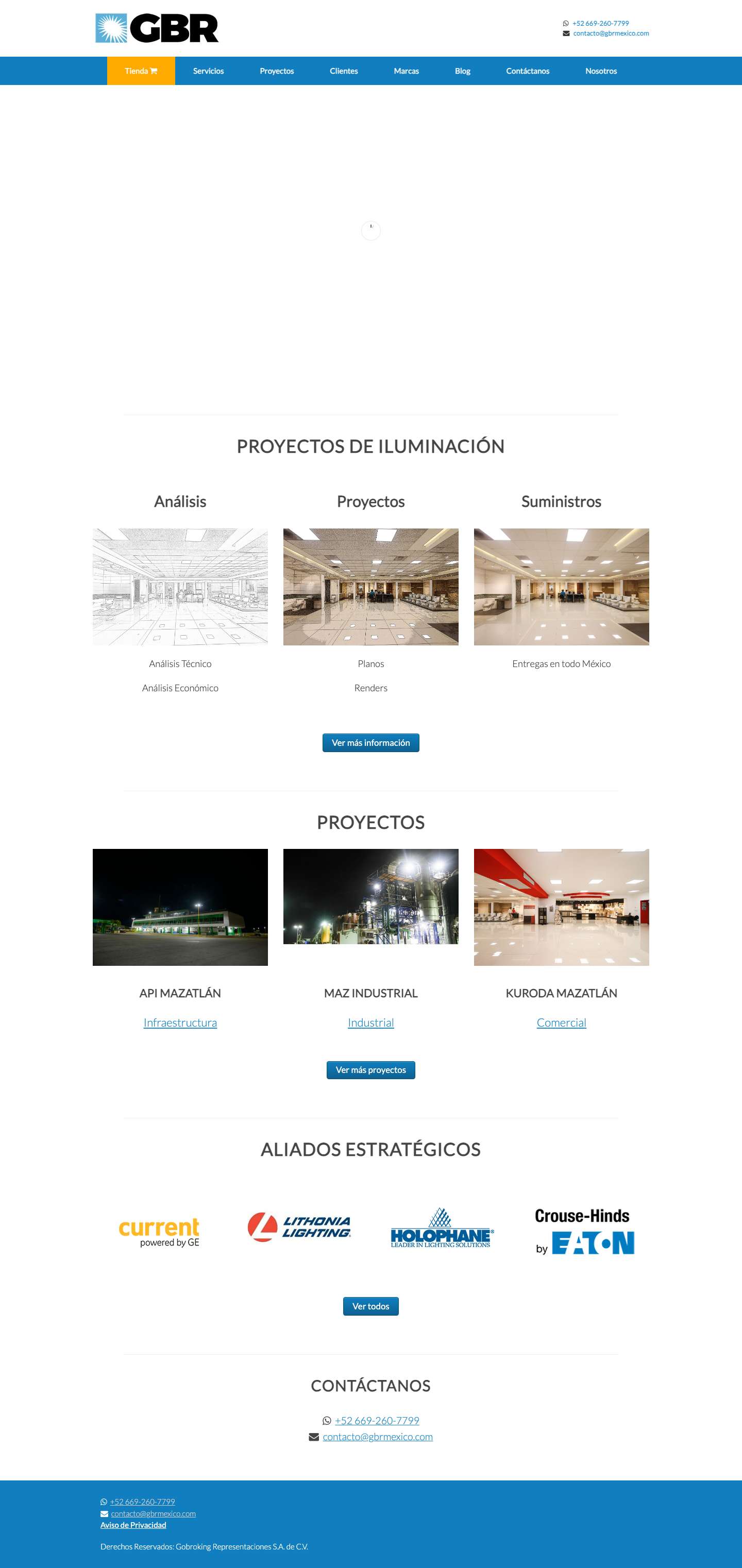 GBR Proyectos de Iluminación - Full Screenshot