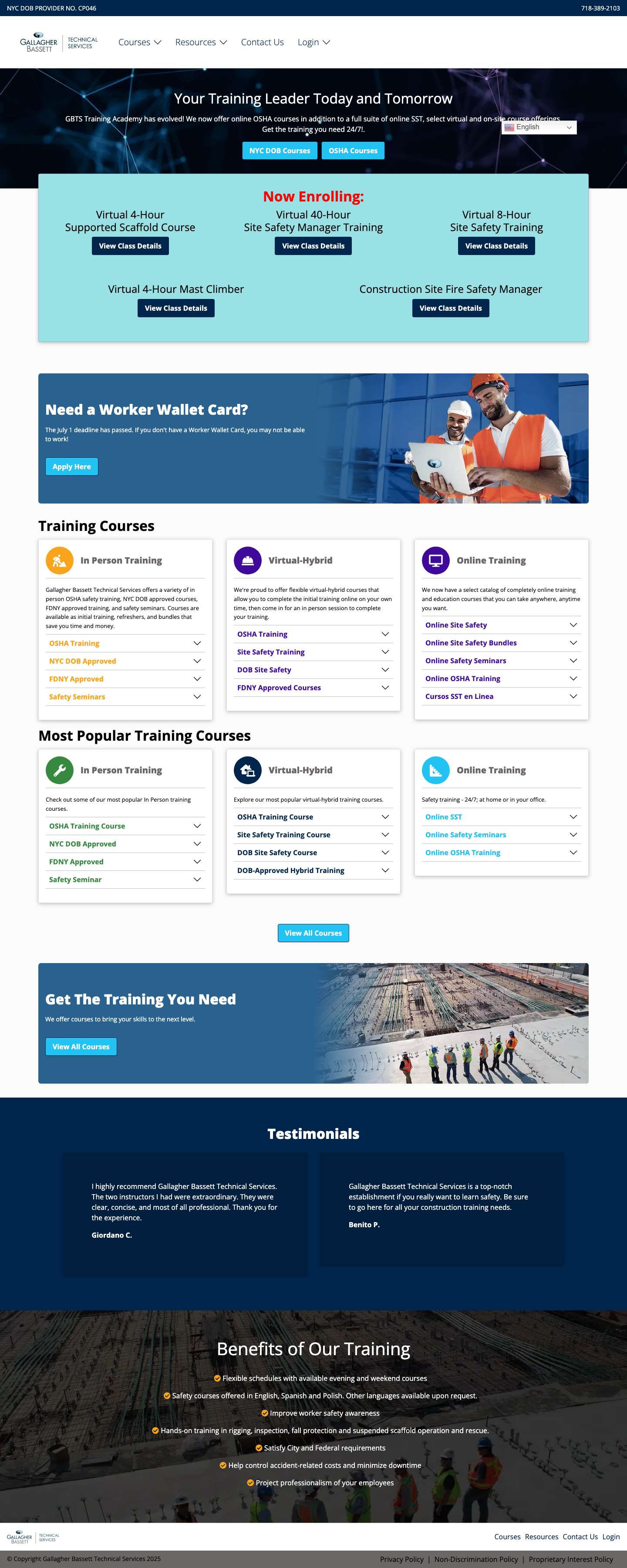 Gallagher Bassett Technical Services – Safety Training - Full Screenshot