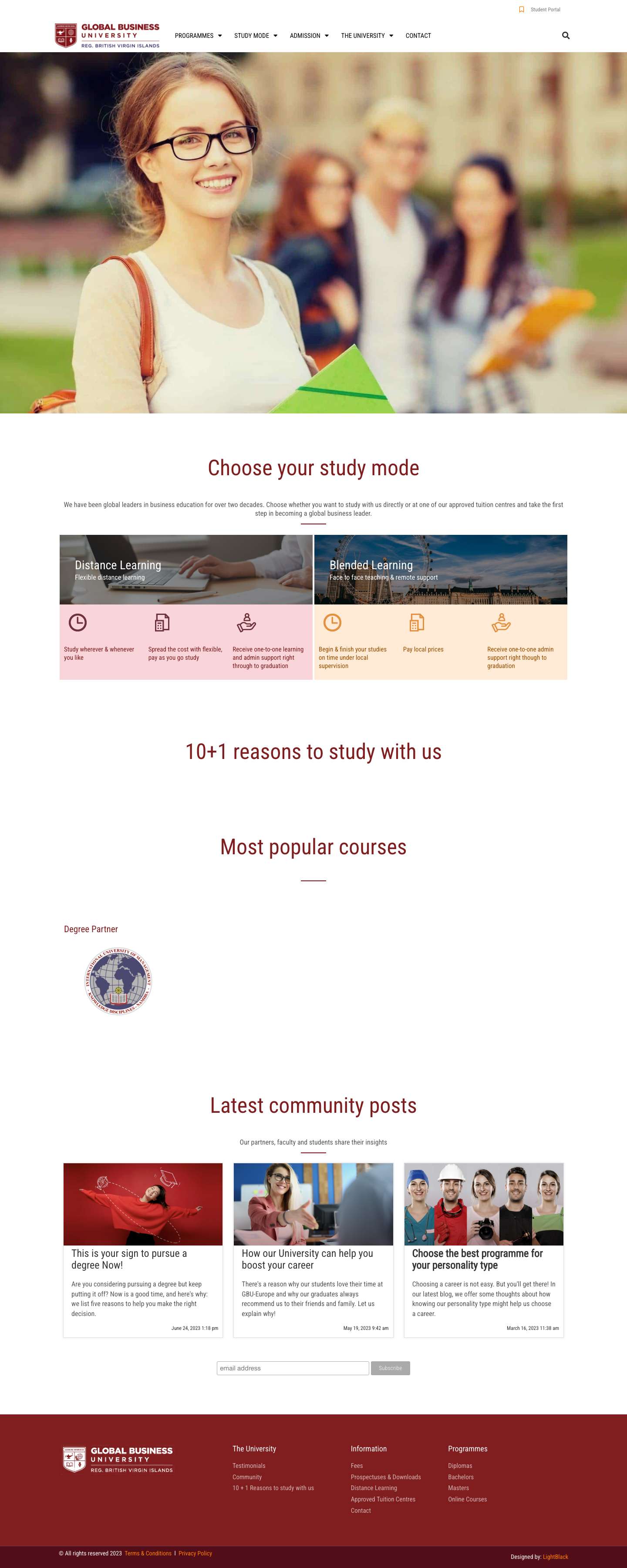 GBU | Experts in Distance Learning Studies - Full Screenshot