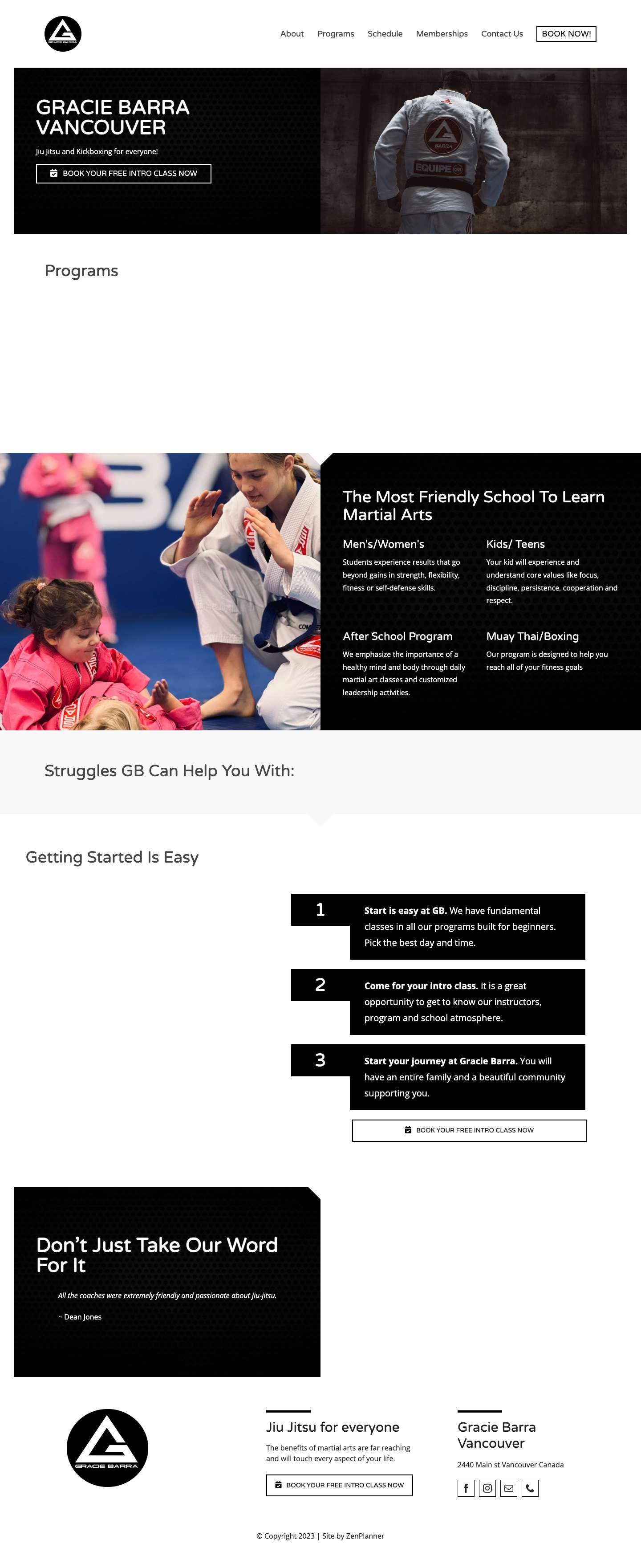 Home - Gracie Barra Vancouver - Full Screenshot