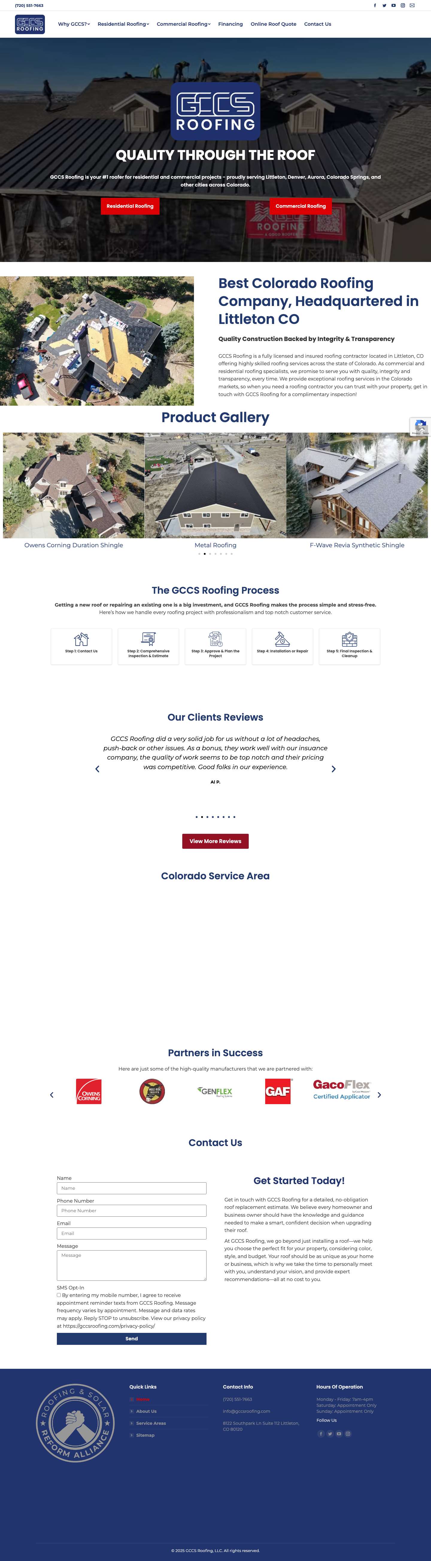 GCCS Roofing, LLC - #1 Roofer in Colorado - Full Screenshot