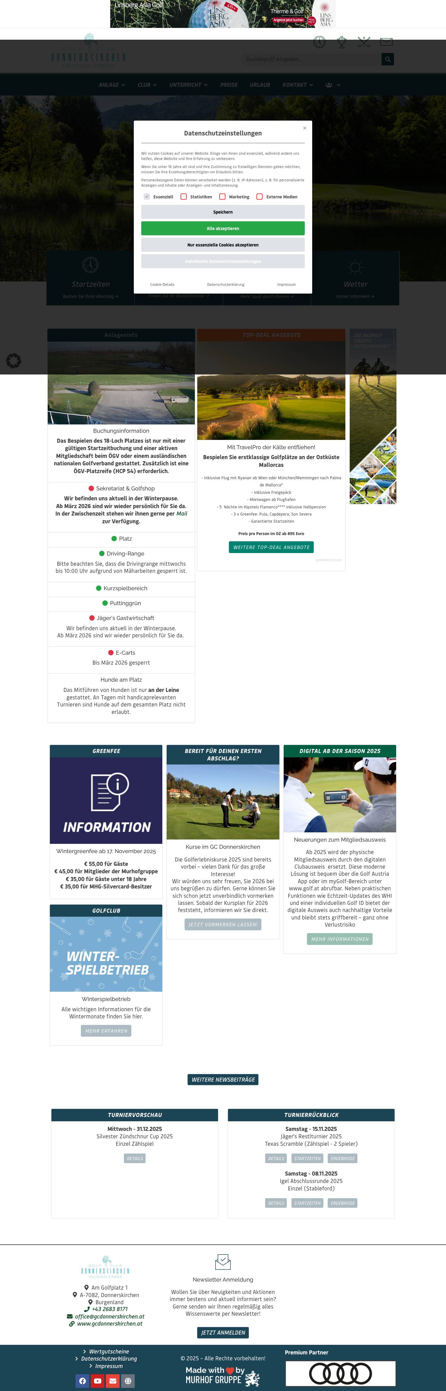 Golfen am Neusiedlersee - Ihr Golfclub im Burgenland - Full Screenshot