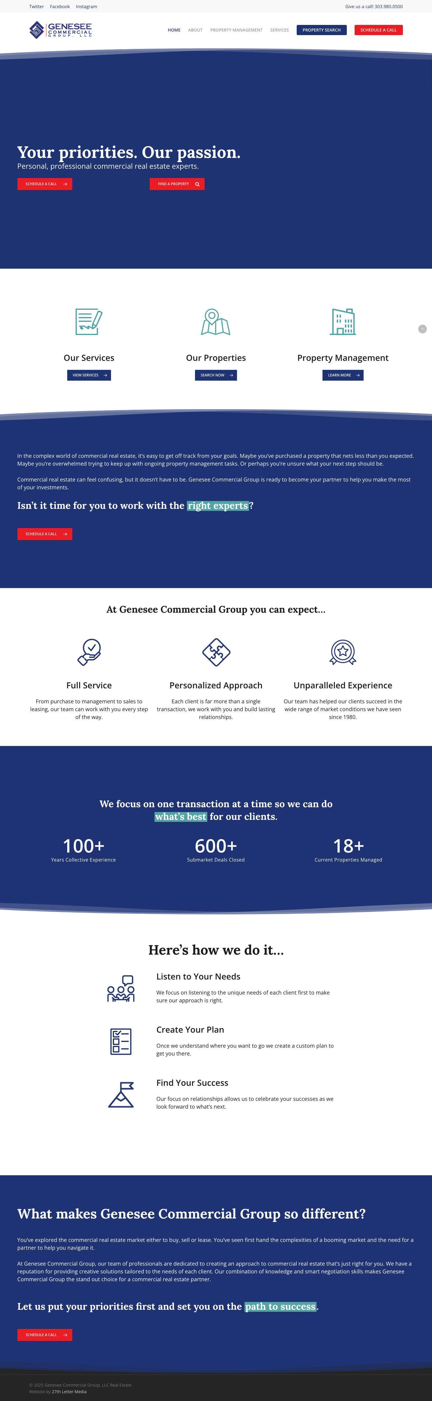 Genesee Commercial Group, LLC Real Estate – Your Priorities. Our Passion. - Full Screenshot