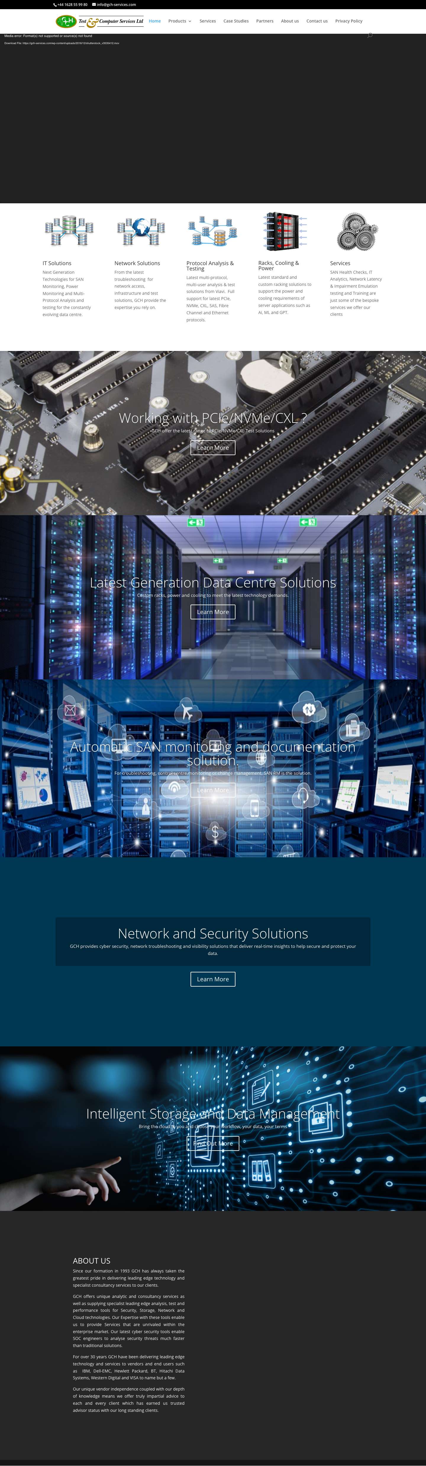GCH | Experts in Networks, Security, Storage and Cloud Solutions - Full Screenshot