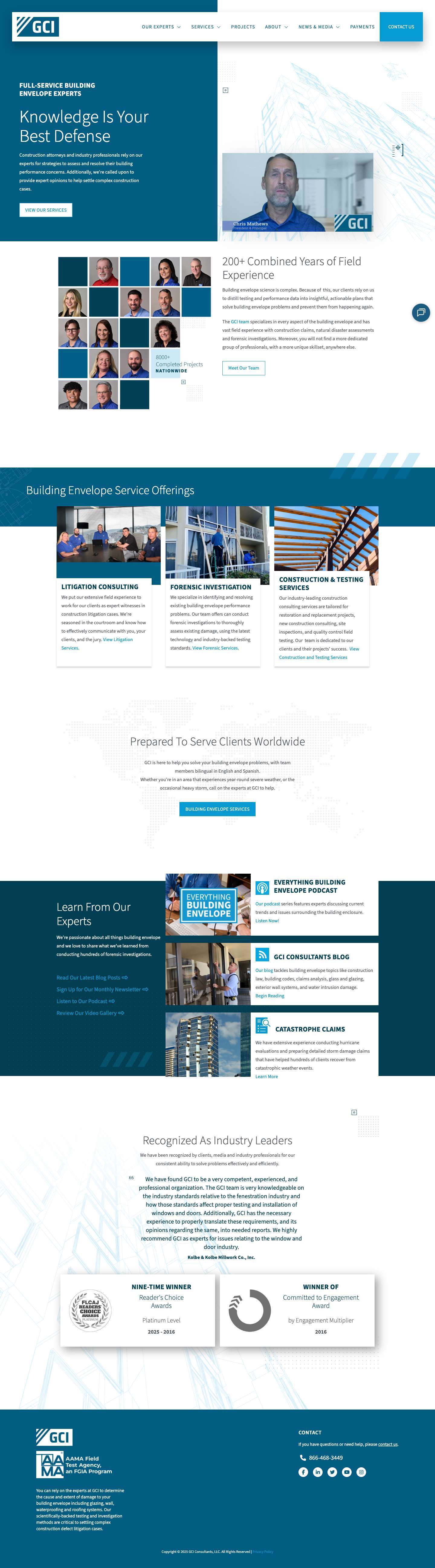 Building Envelope Consulting Services - GCI Consultants℠ - Full Screenshot