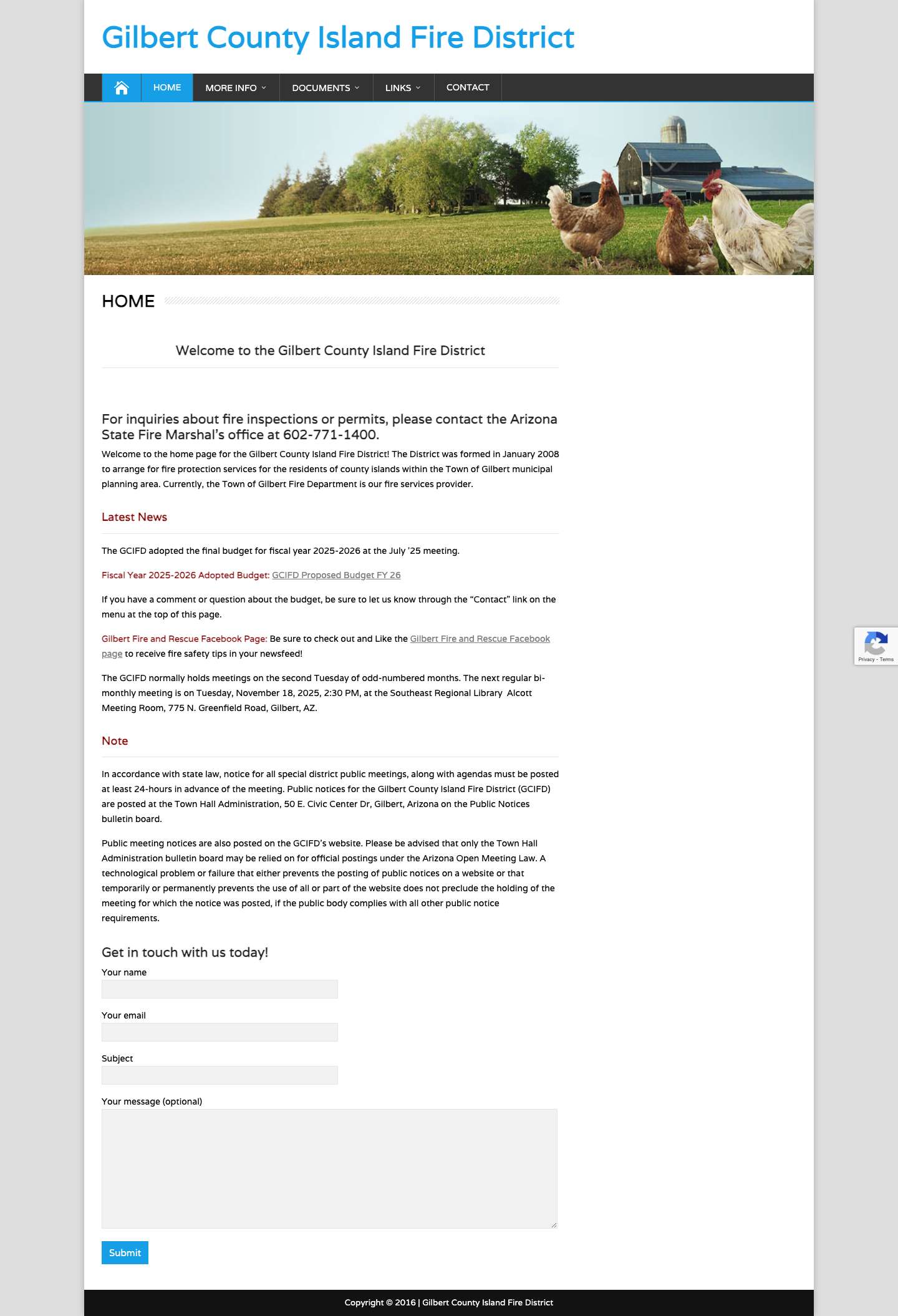 Gilbert County Island Fire District - Full Screenshot