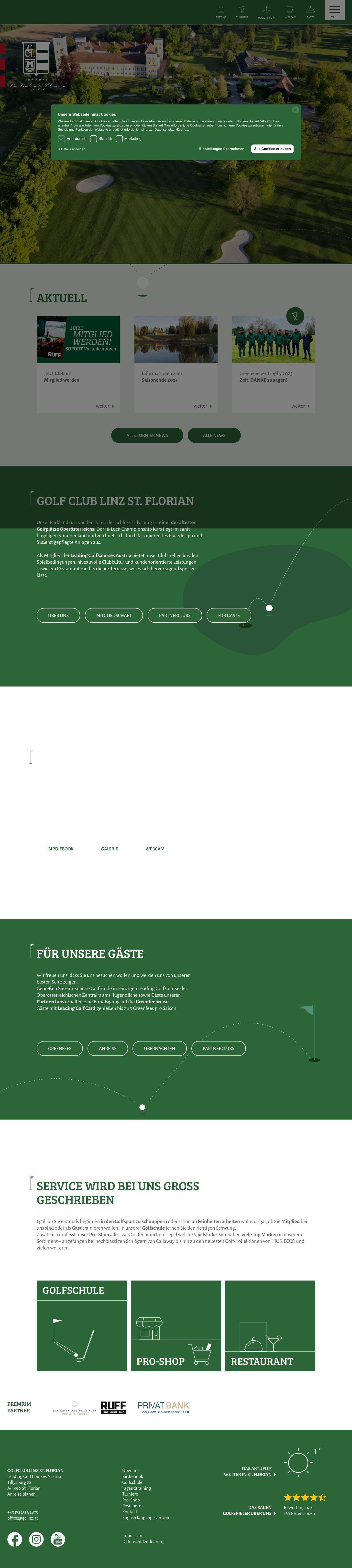 Startseite - Golfclub Linz St. Florian - Full Screenshot