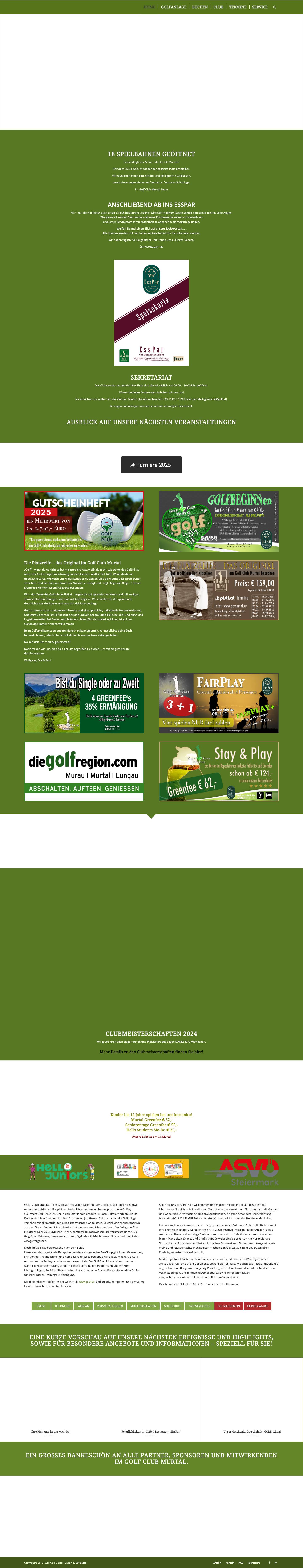 Homepage - Golf Club Murtal - Full Screenshot