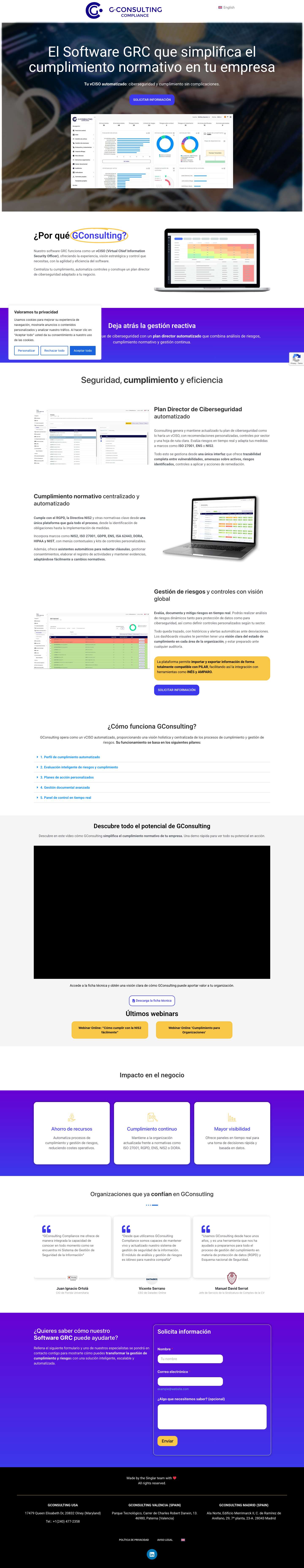 GConsulting | Software GRC que agiliza el cumplimiento normativo - Full Screenshot
