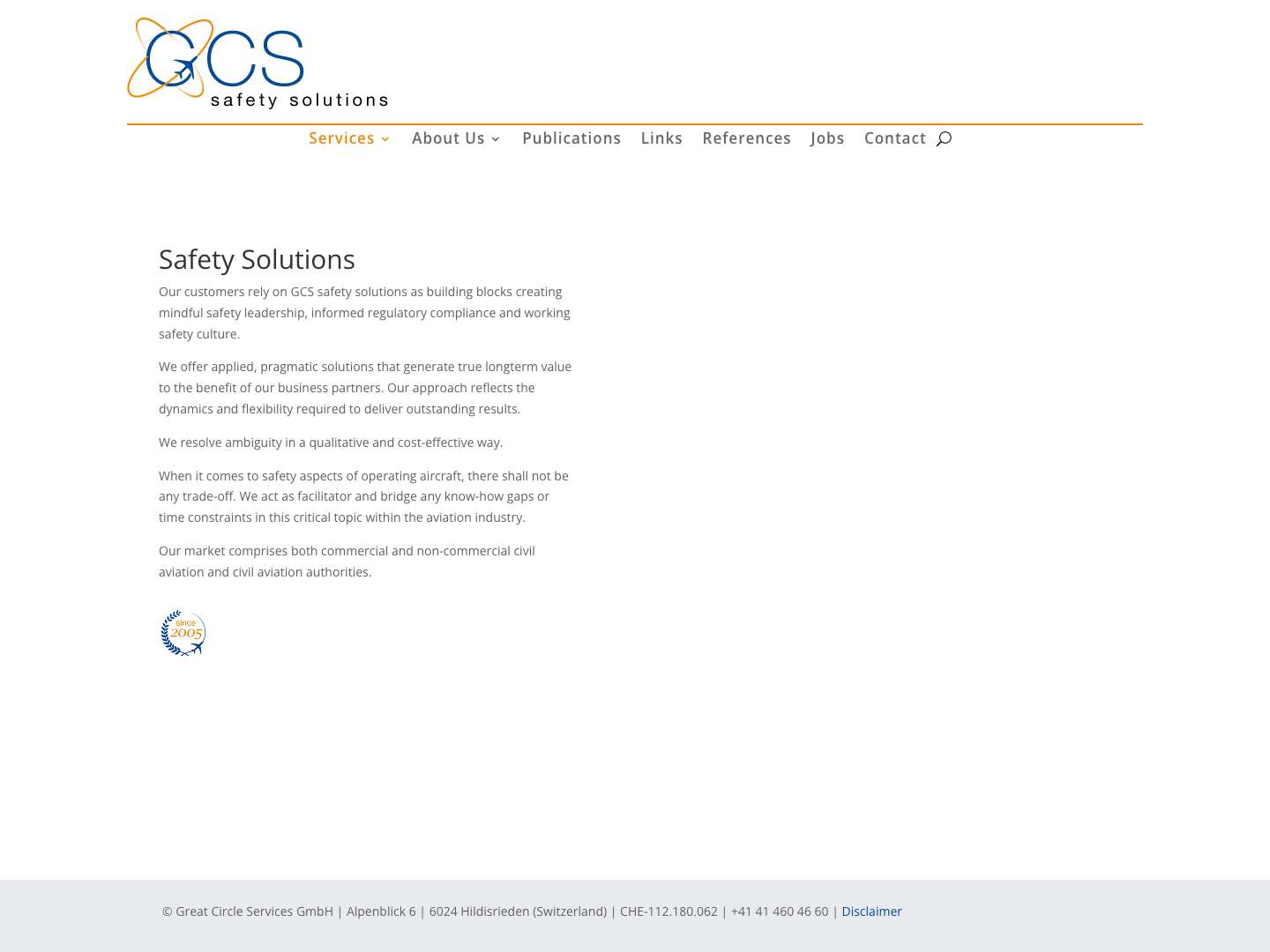 Services - GCS safety solutions - Aviation Safety - Full Screenshot
