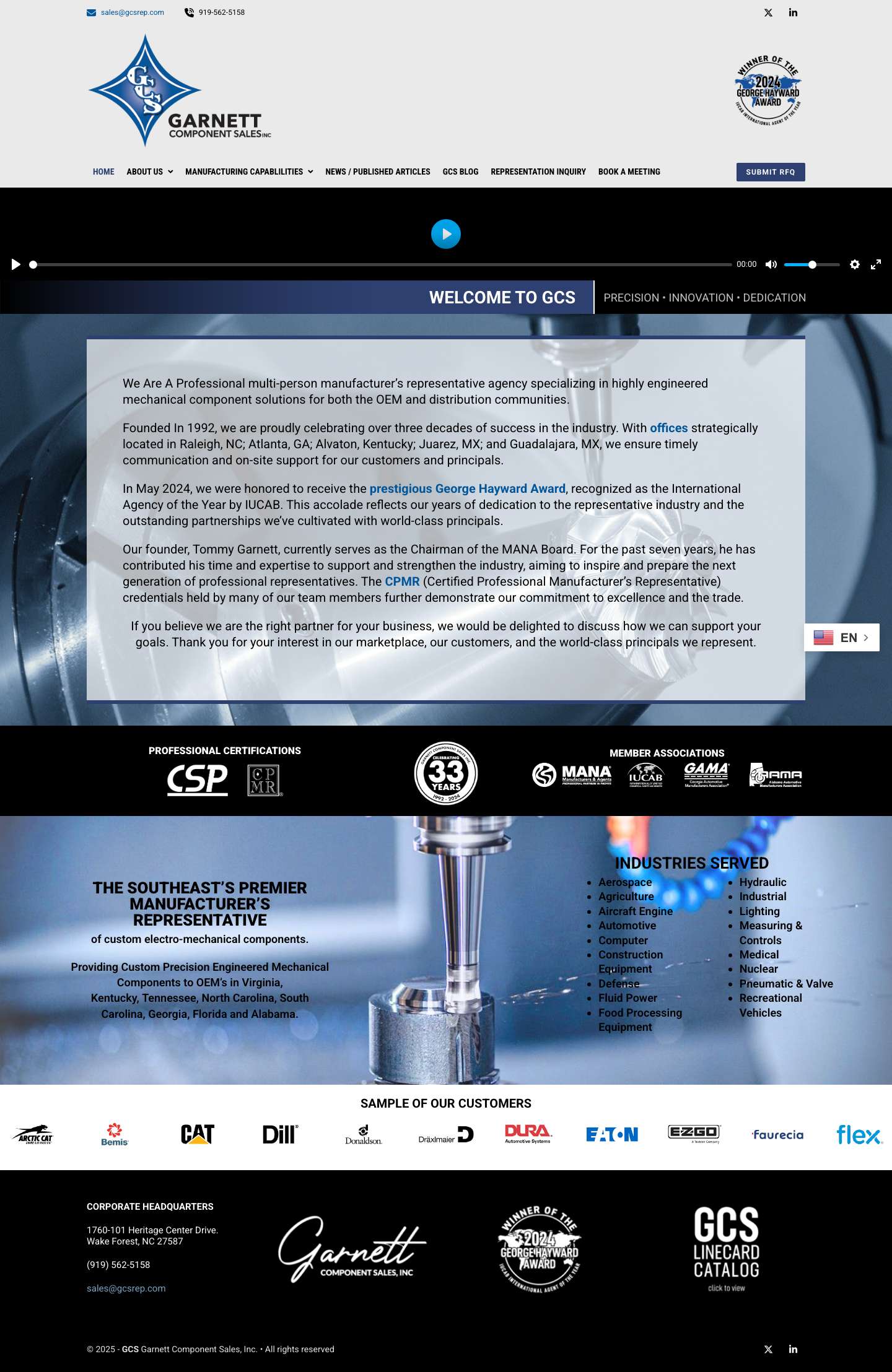 GCS | Reliable Electro-Mechanical Components Solutions - Full Screenshot