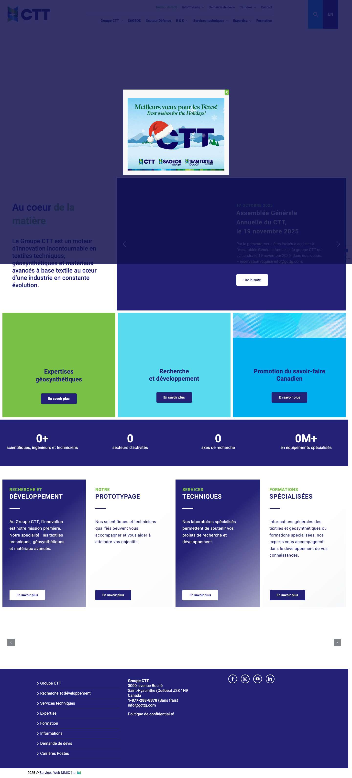 GCTTG Accueil 2025 - Groupe CTT - Full Screenshot