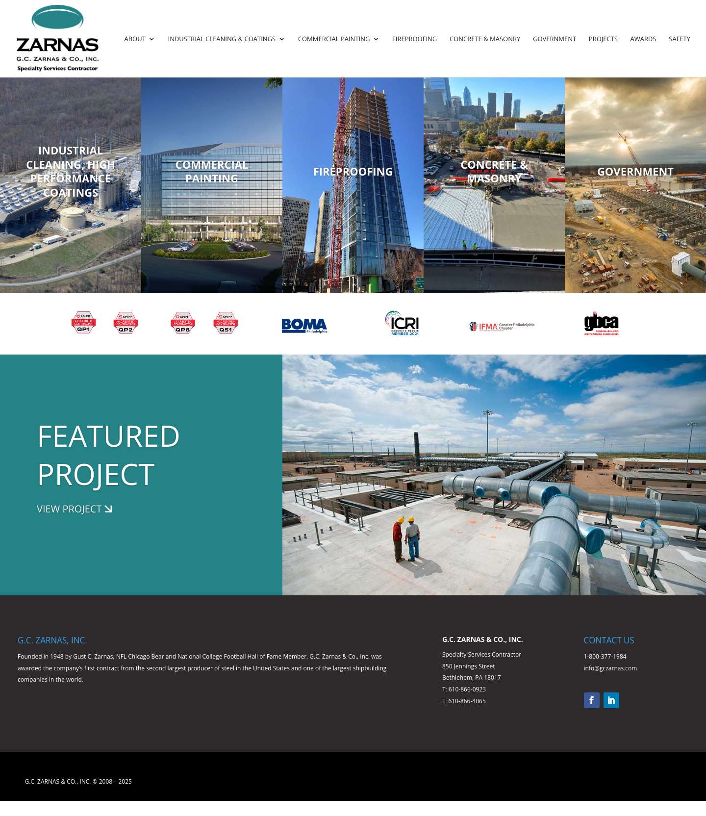 Home - G.C. Zarnas & Co., Inc. - Full Screenshot