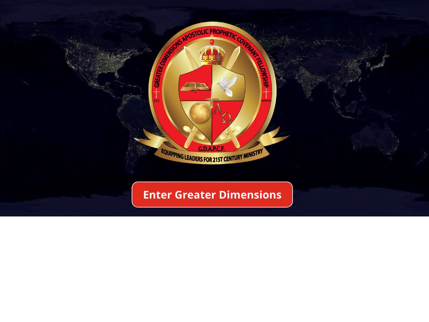 Greater Dimensions Apostolic Prophetic Covenant Fellowship - Full Screenshot