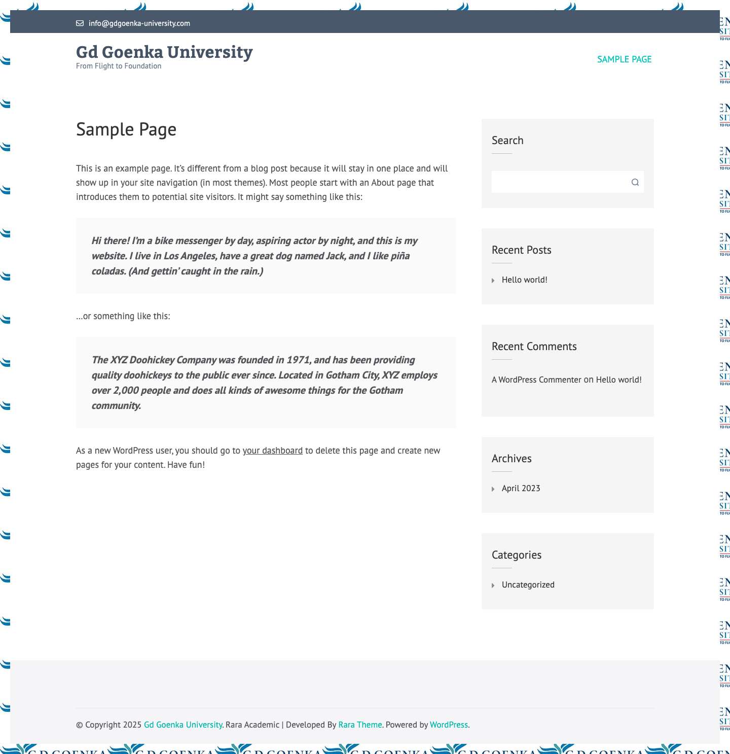 Gd Goenka University – From Flight to Foundation - Full Screenshot