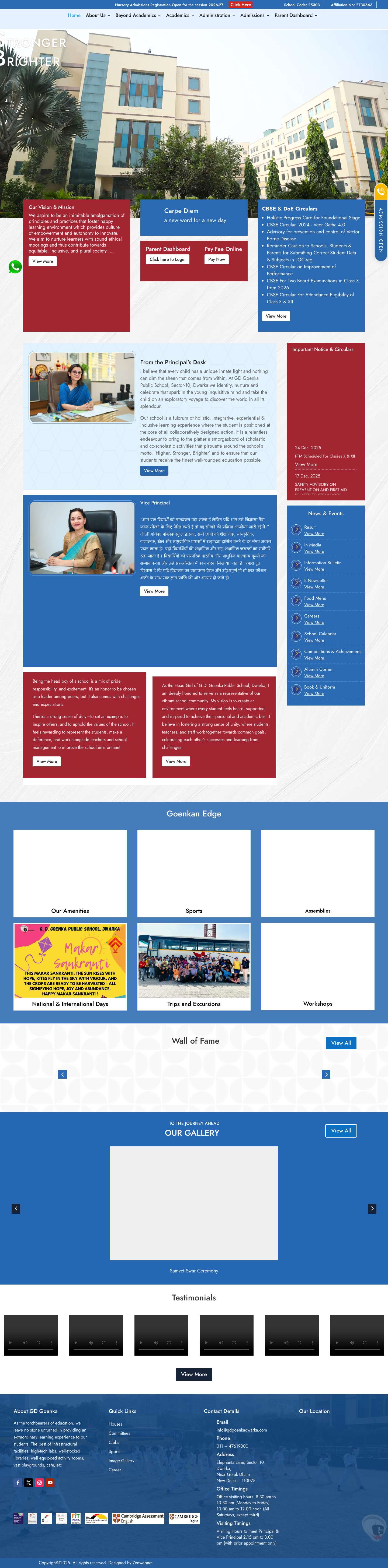 Top CBSE School in Dwarka | Best School in Dwarka - GD Goenka - Full Screenshot