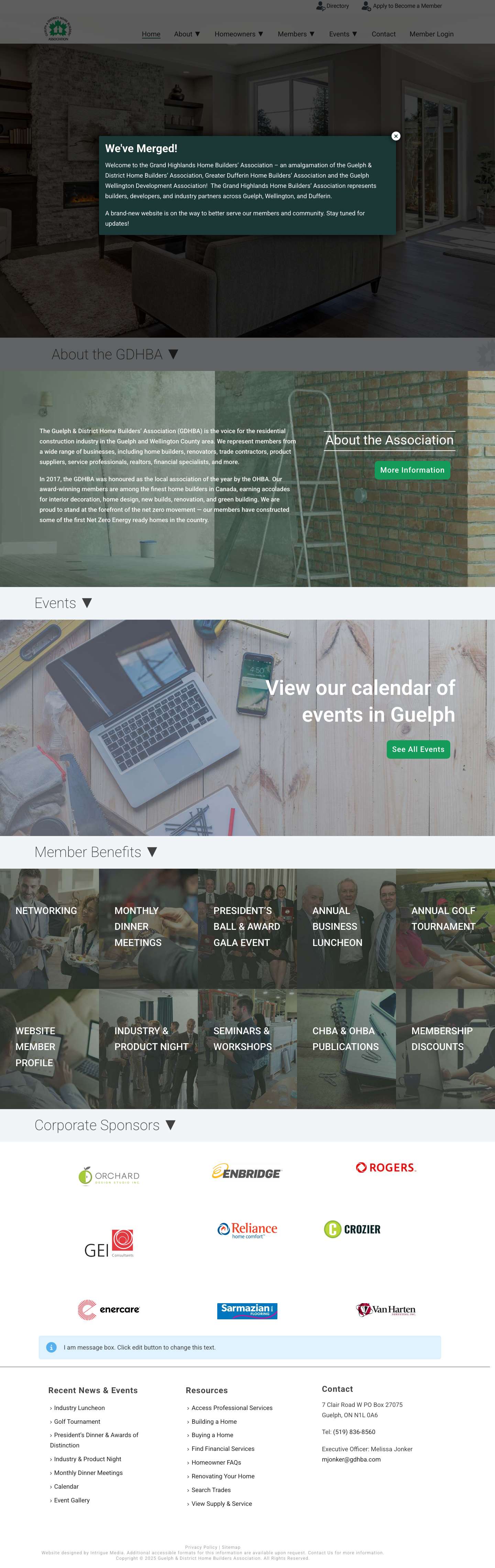Guelph & District Home Builders' Association - Full Screenshot